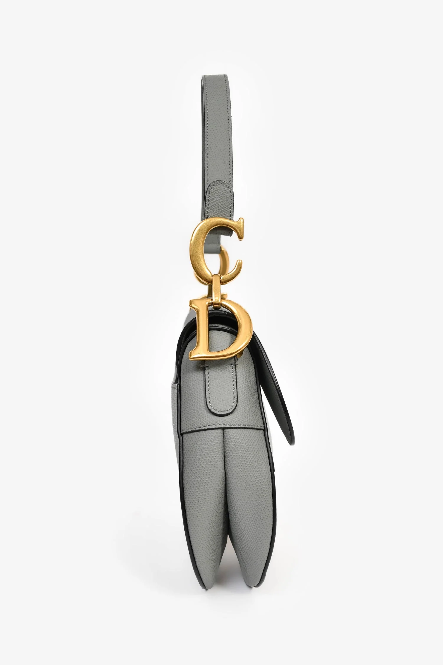 Christian Dior 2019 Grey Leather Classic Saddle Bag - Image 3