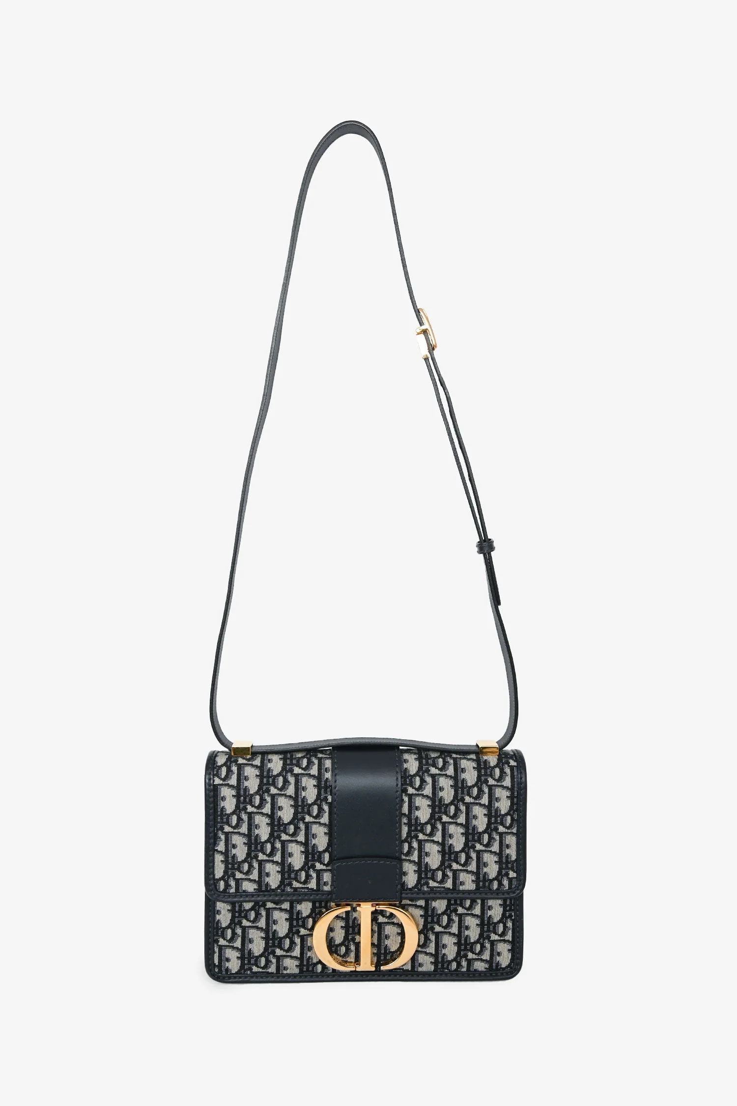 Christian Dior 2019 Navy Leather/Oblique 30 Montaigne Shoulder Bag - Image 7