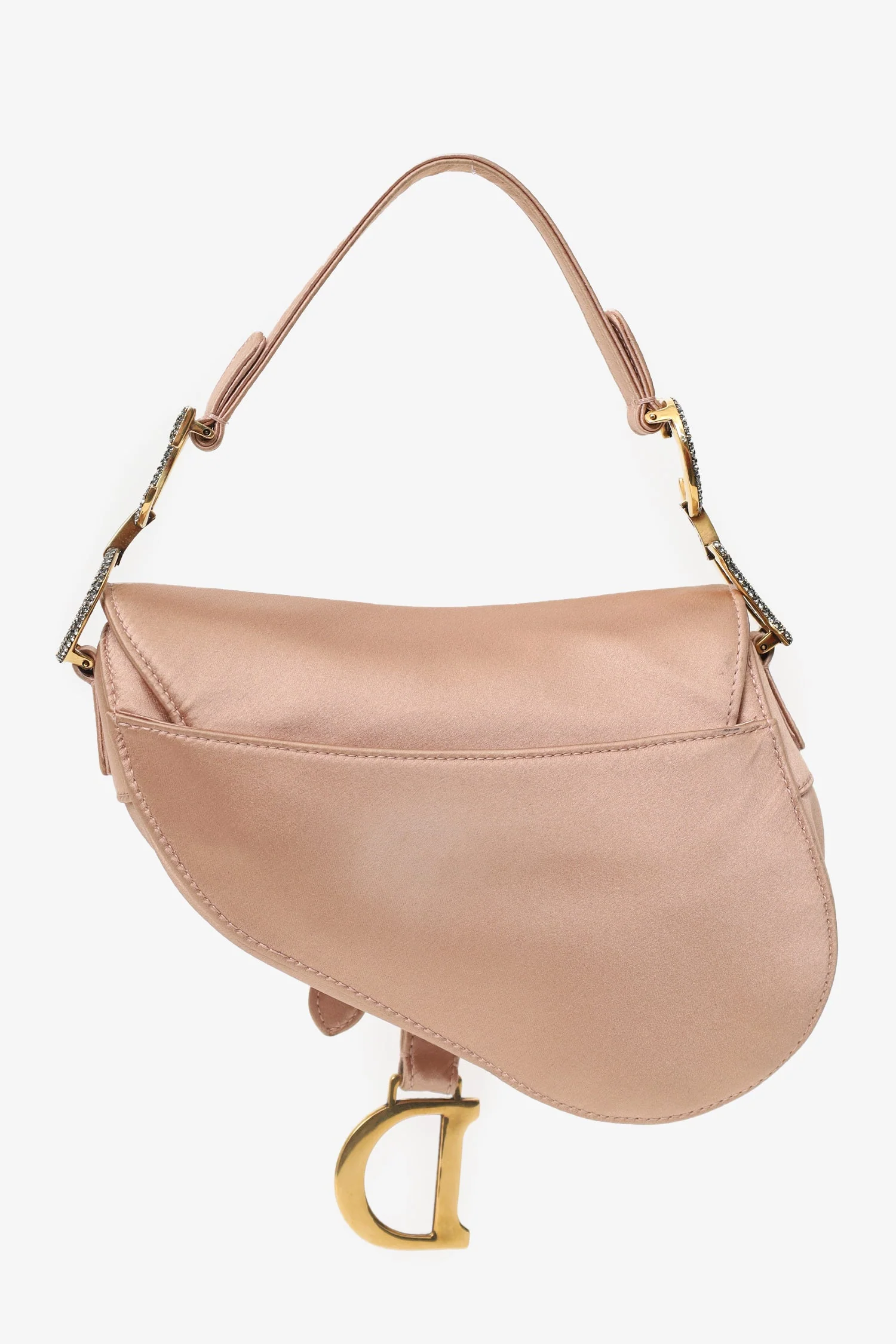 Christian Dior 2019 Pink Satin Crystal Embellished Mini Saddle Bag - Image 3