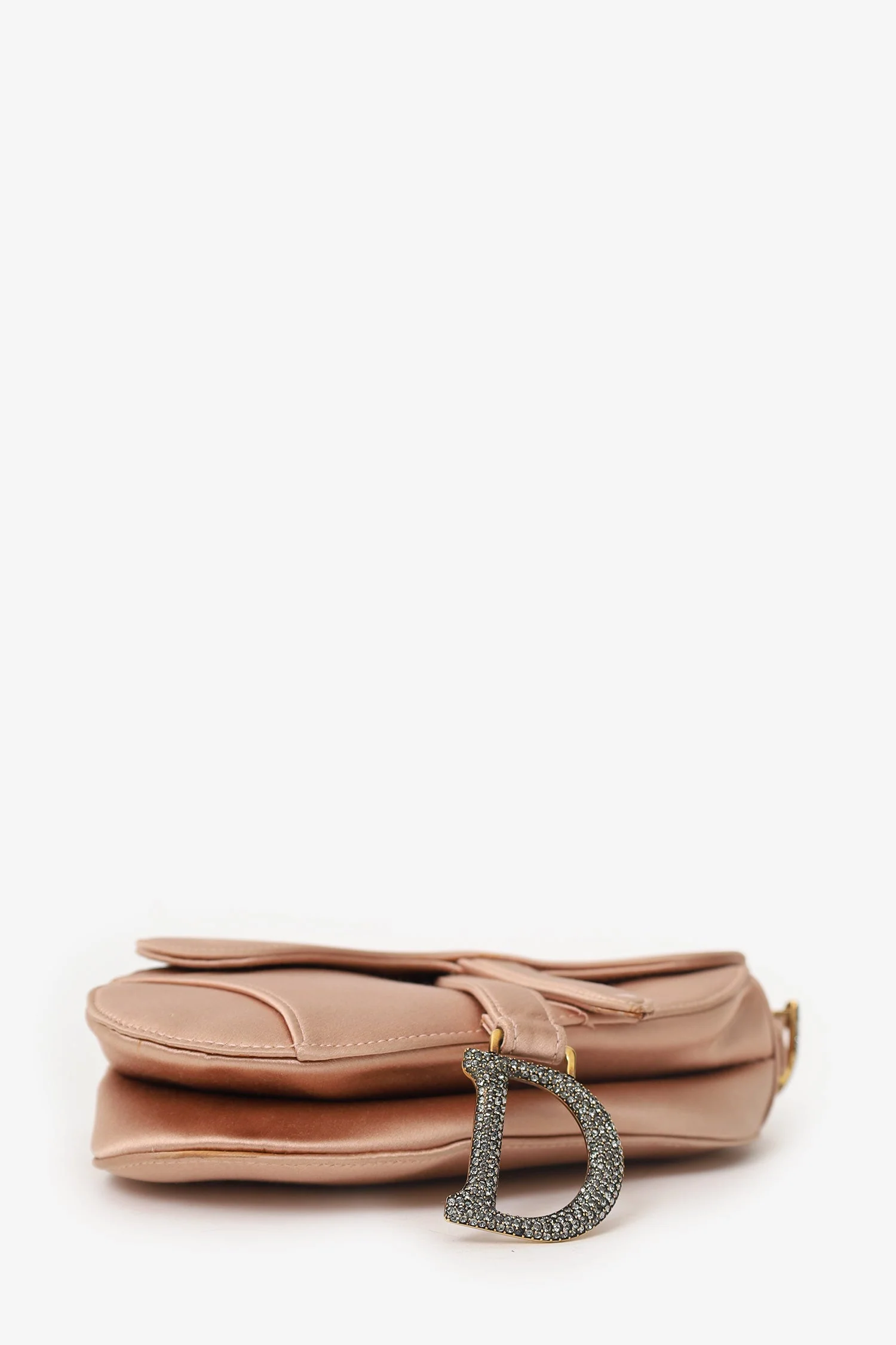 Christian Dior 2019 Pink Satin Crystal Embellished Mini Saddle Bag - Image 6