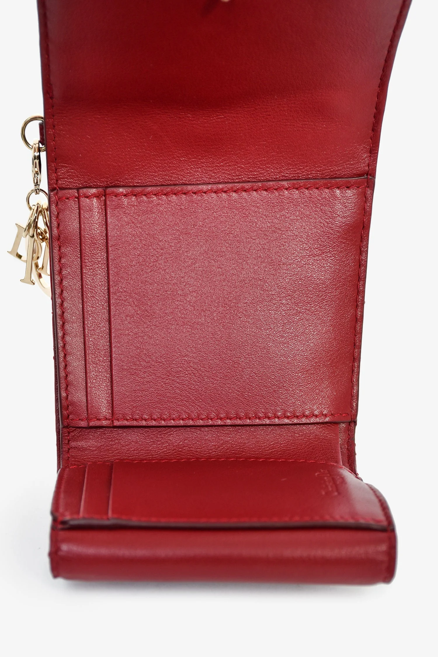 Christian Dior 2019 Red Patent Cannage Leather Lady Lotus Wallet - Image 6