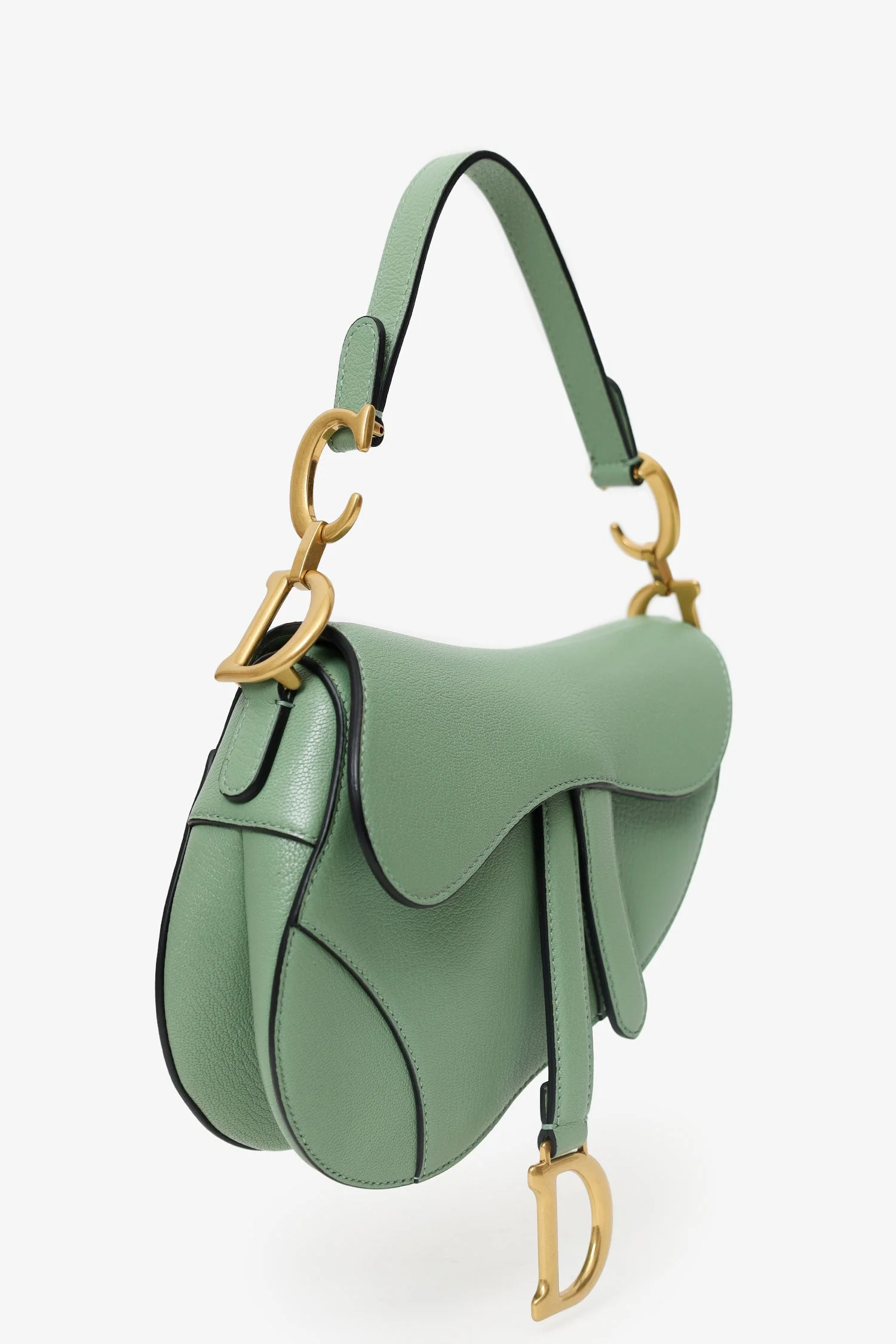 Christian Dior 2020 Green Leather Mini Saddle Bag - Image 3