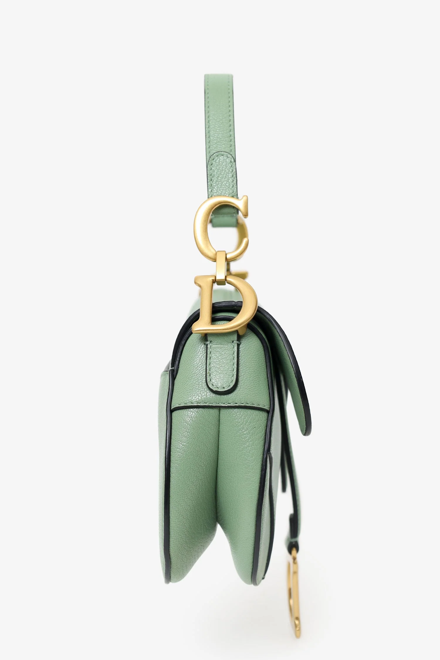 Christian Dior 2020 Green Leather Mini Saddle Bag - Image 4