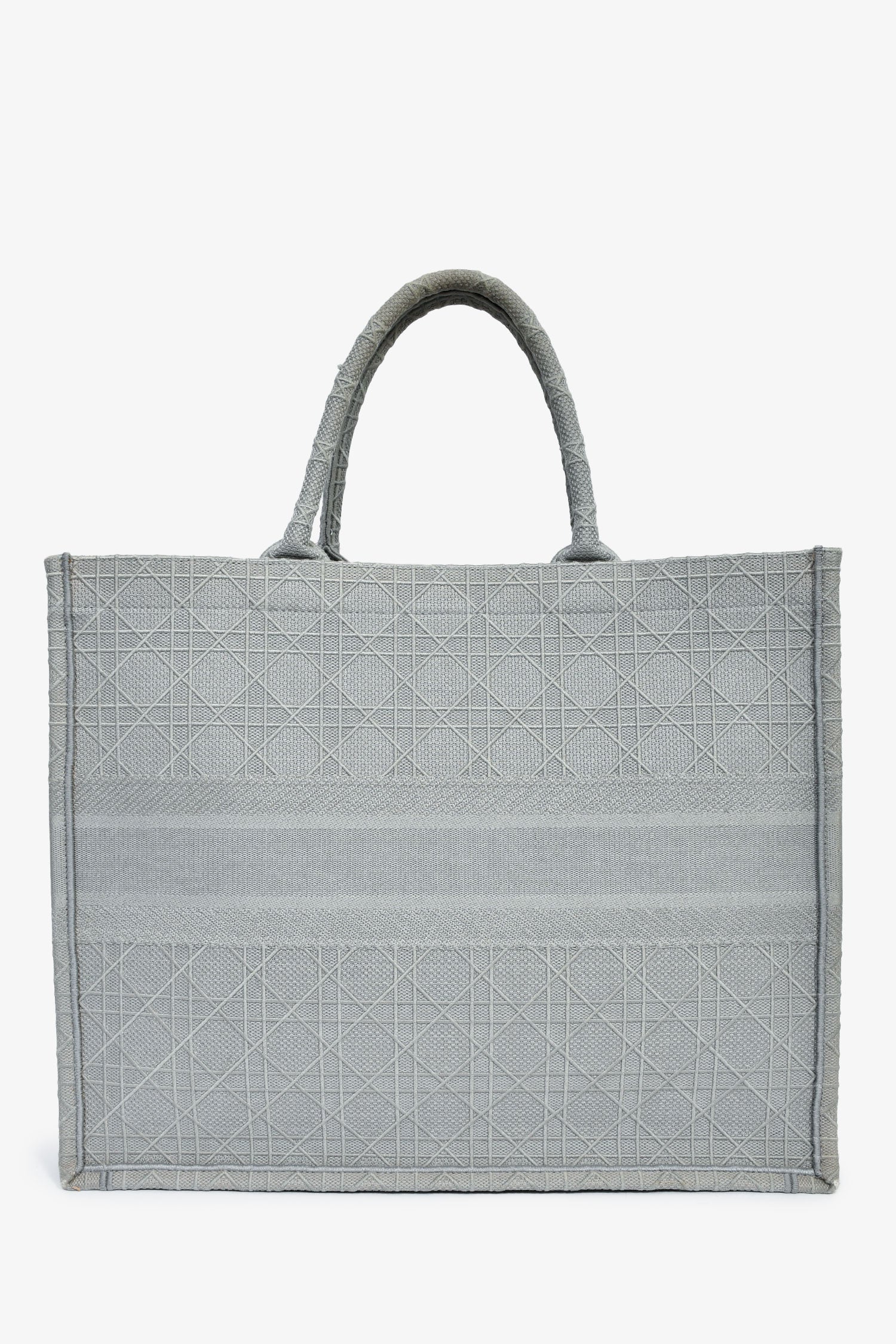 Christian Dior 2020 Grey Cannage Jacquard Large Book Tote - Image 2