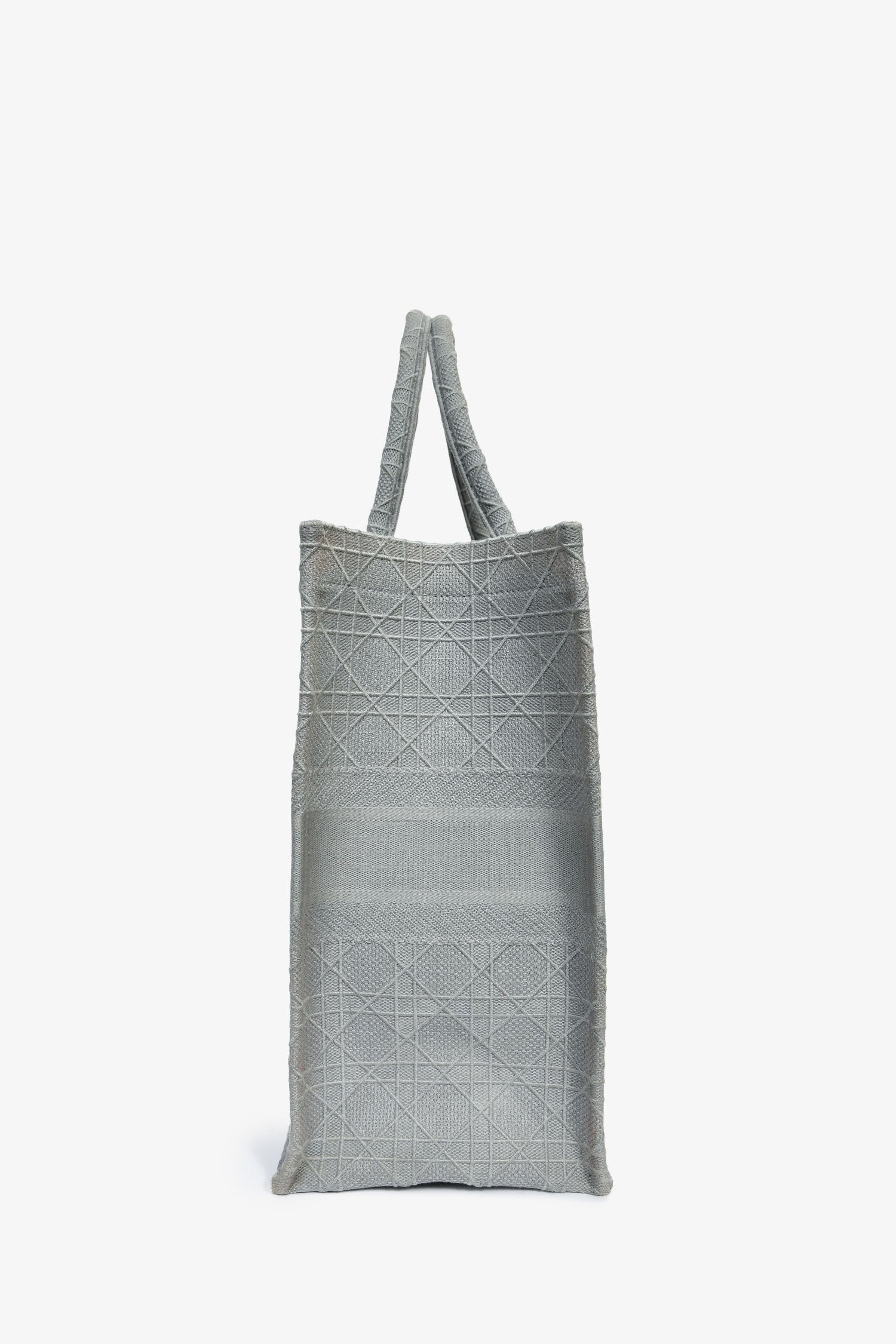 Christian Dior 2020 Grey Cannage Jacquard Large Book Tote - Image 3