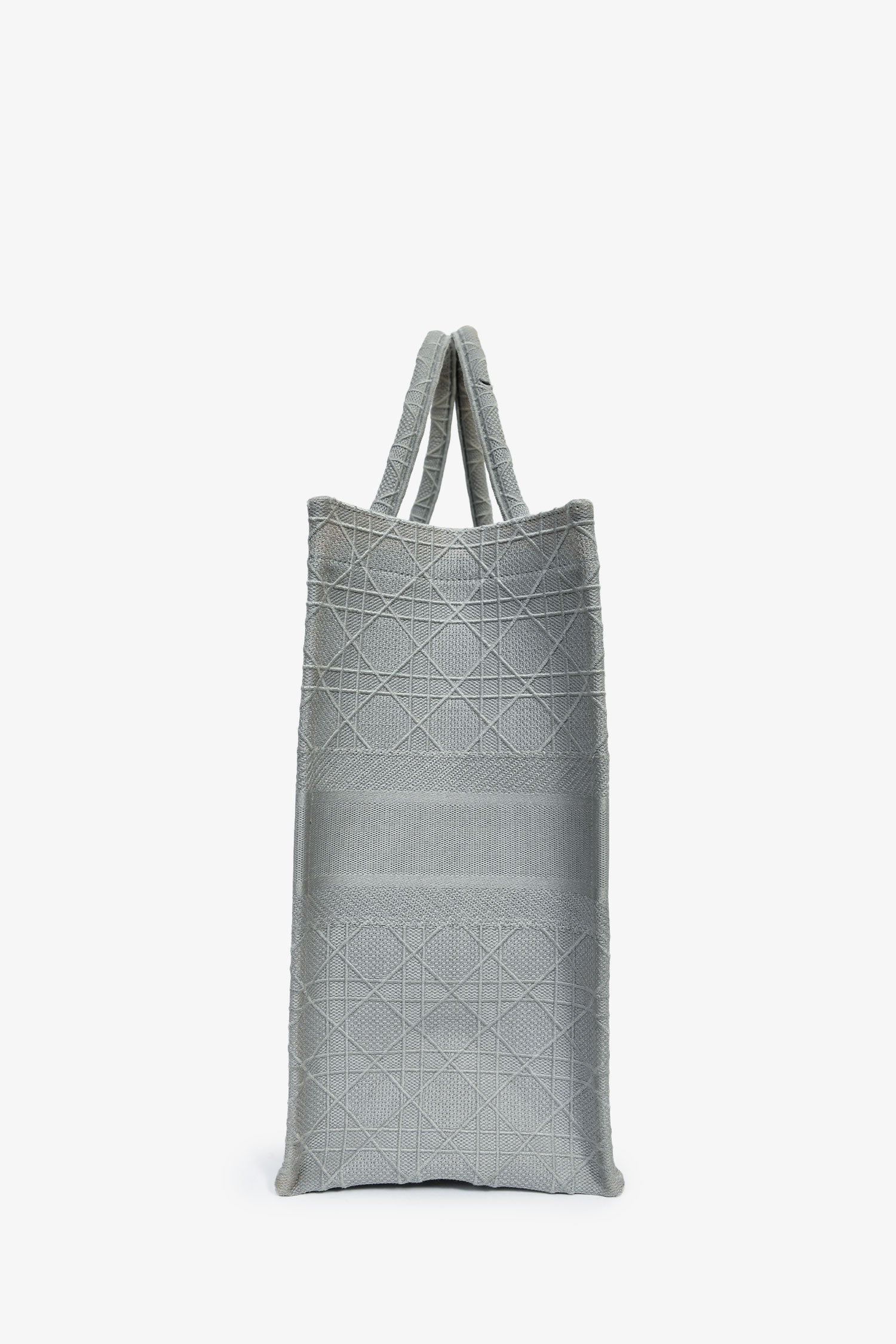 Christian Dior 2020 Grey Cannage Jacquard Large Book Tote - Image 4