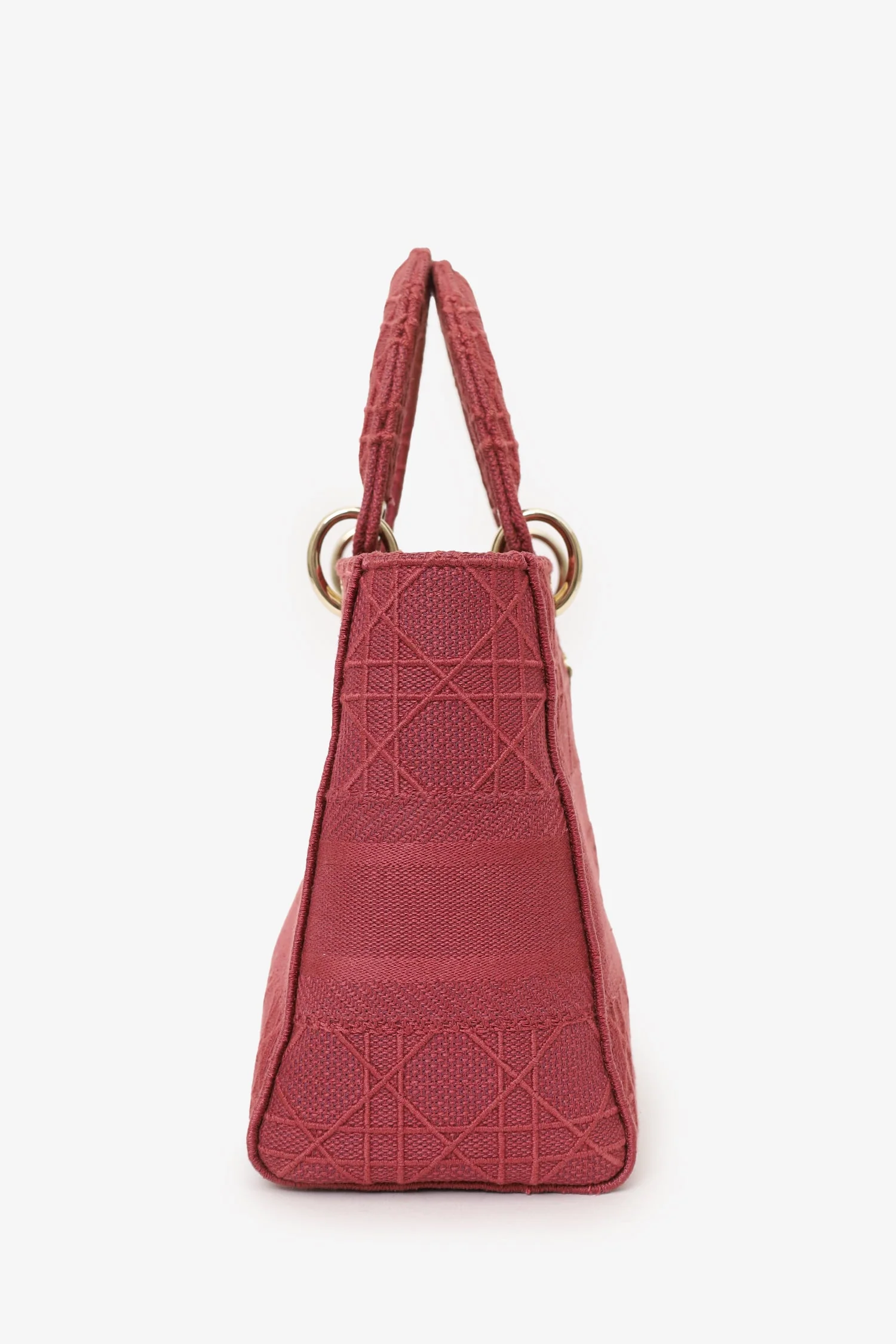 Christian Dior 2020 Pink Cannage Canvas Medium Lady D-Lite With Strap - Image 4