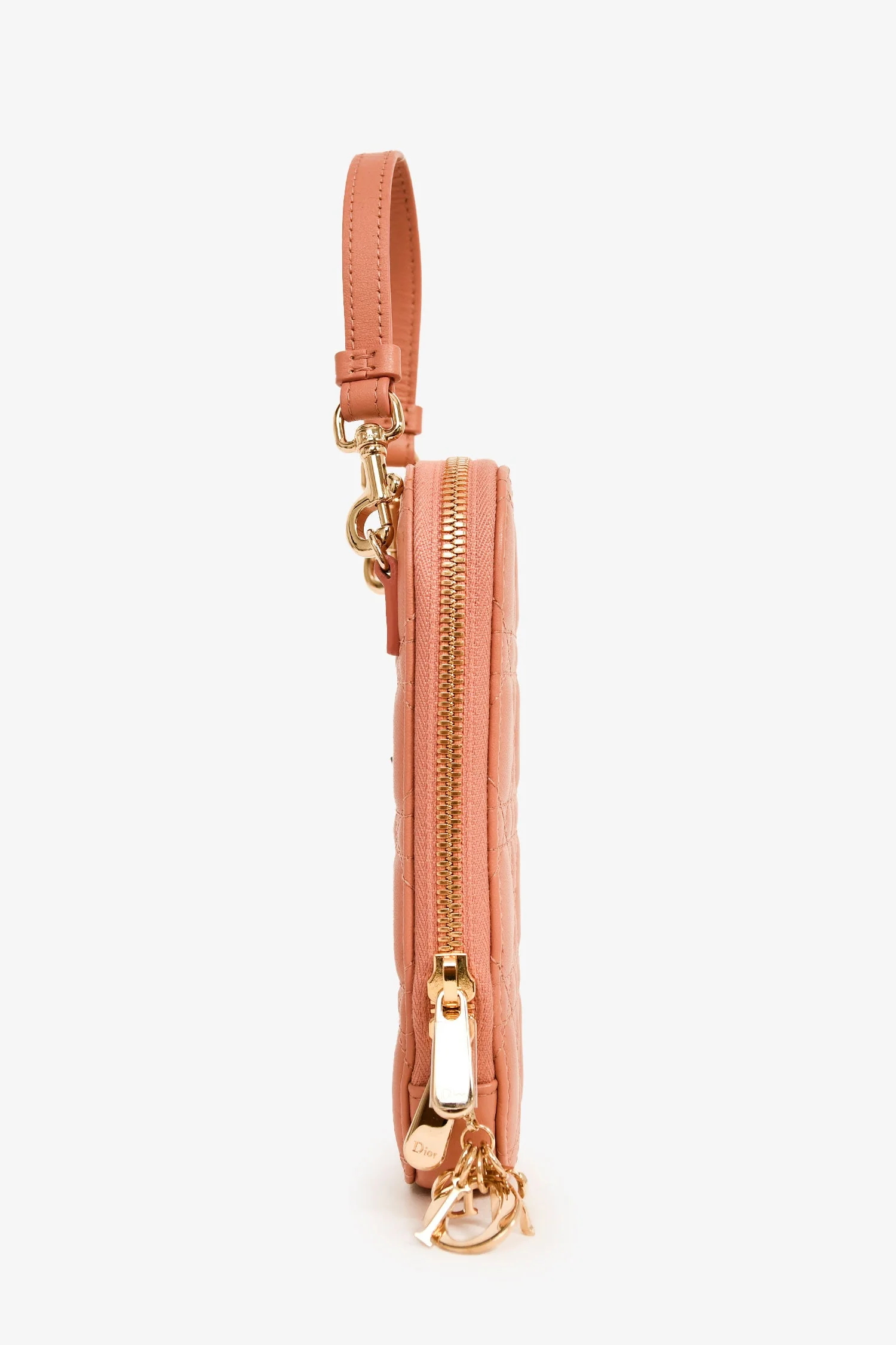 Christian Dior 2020 Pink Cannage Leather Call'in Dior Phone Holder with Chain Strap - Image 3