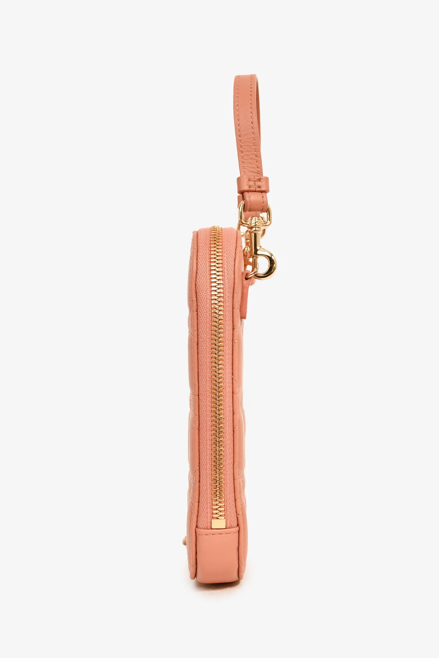 Christian Dior 2020 Pink Cannage Leather Call'in Dior Phone Holder with Chain Strap - Image 4