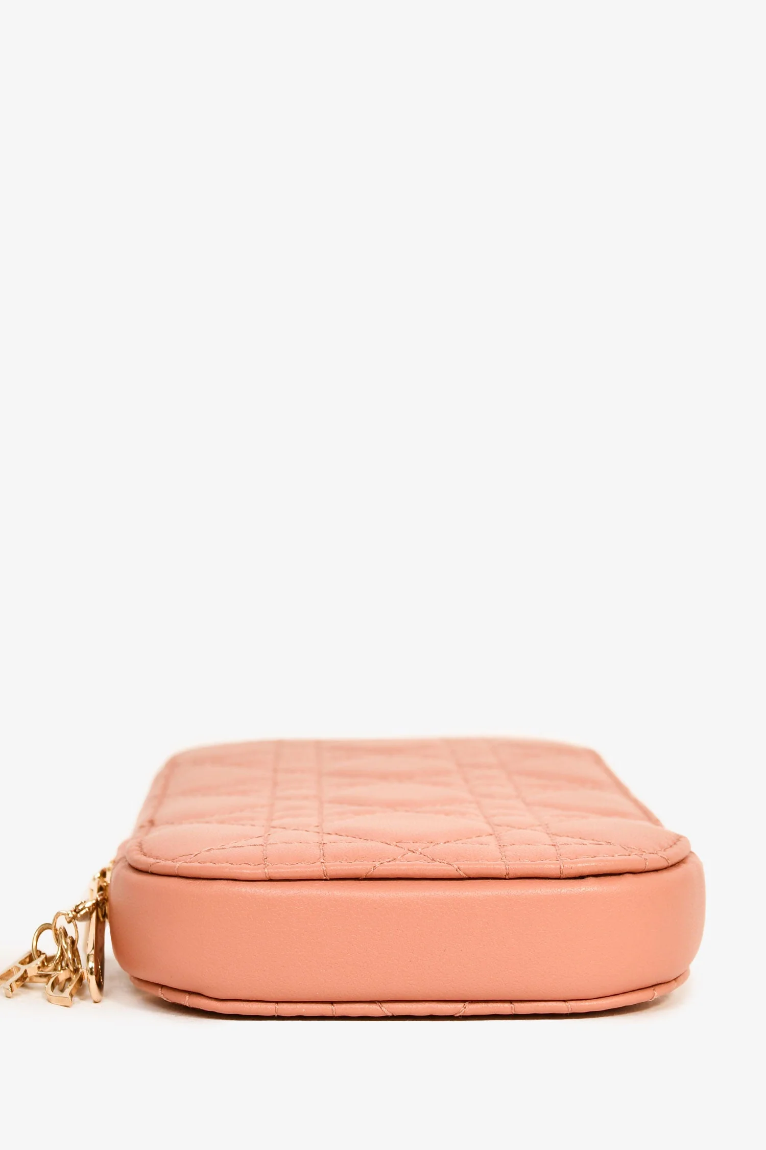 Christian Dior 2020 Pink Cannage Leather Call'in Dior Phone Holder with Chain Strap - Image 5