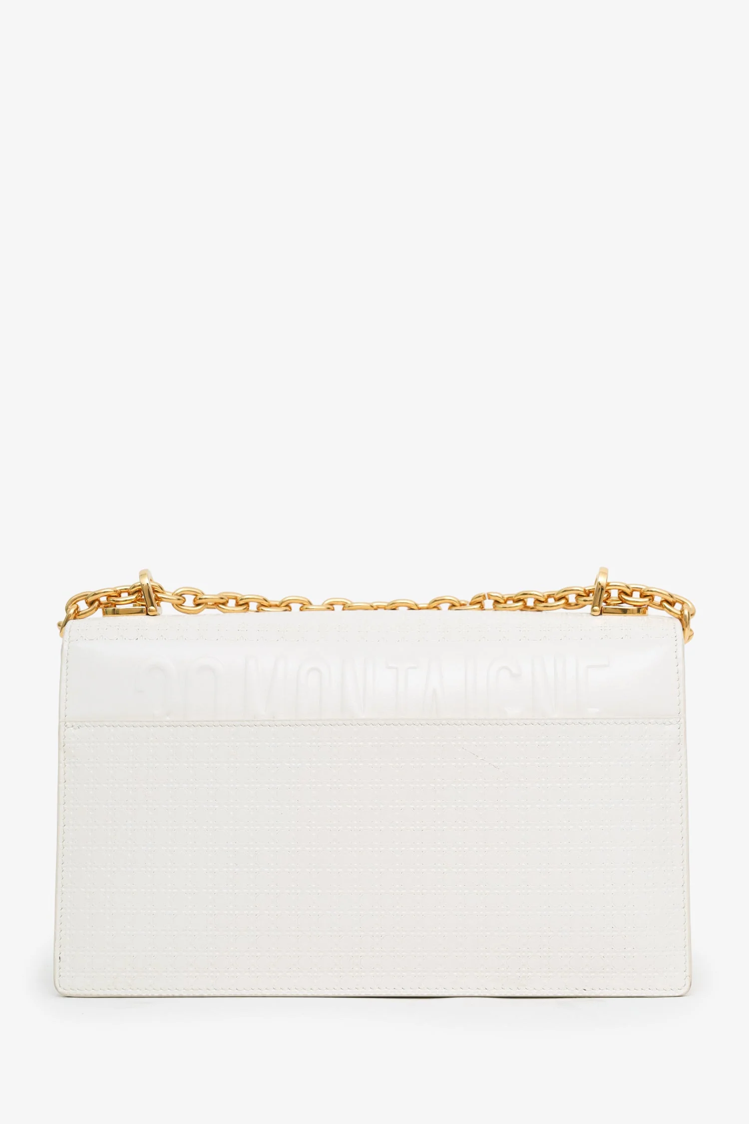 Christian Dior 2020 White Micro Cannage 30 Montaigne Chain Shoulder Bag - Image 2