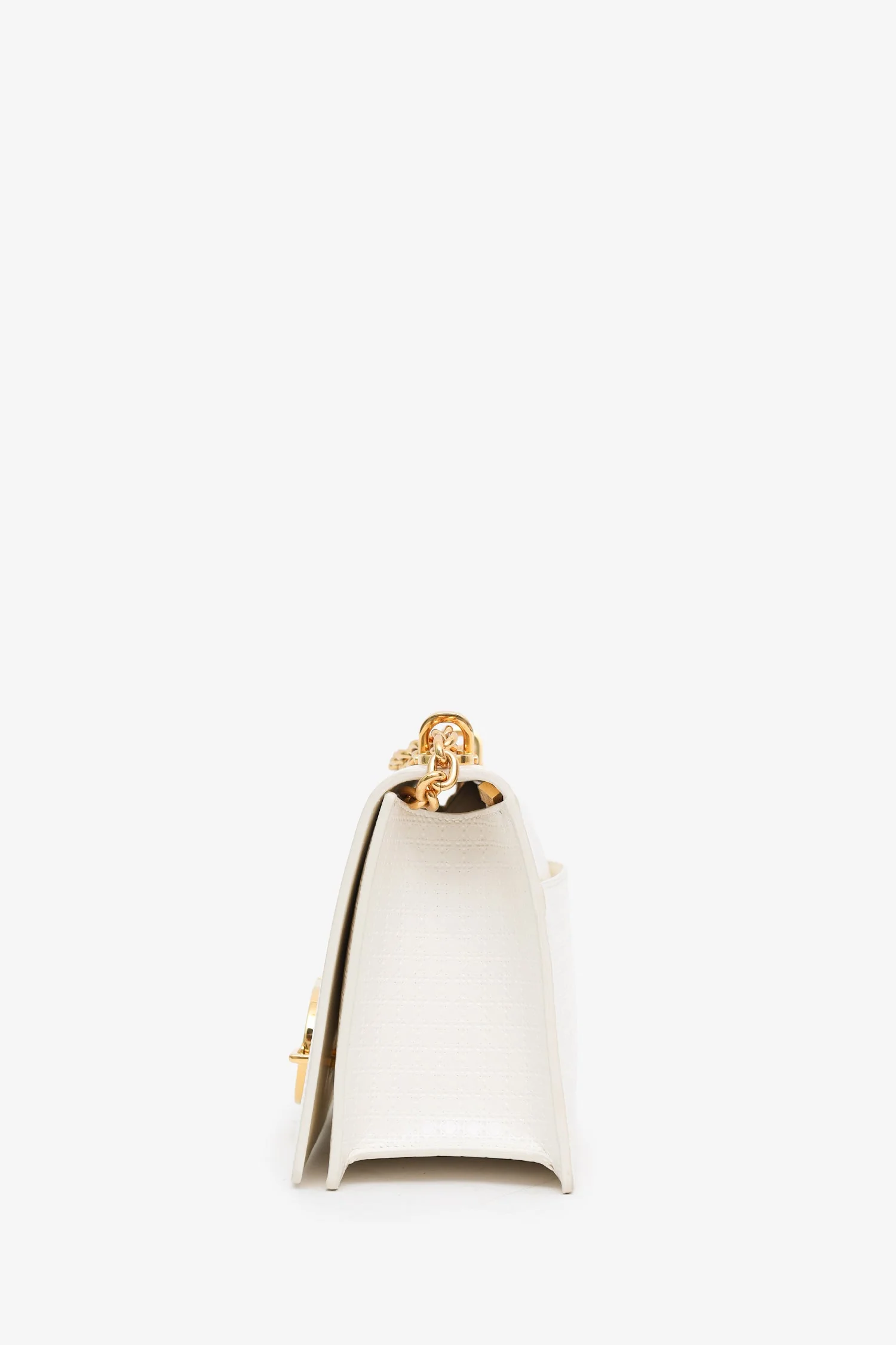 Christian Dior 2020 White Micro Cannage 30 Montaigne Chain Shoulder Bag - Image 3