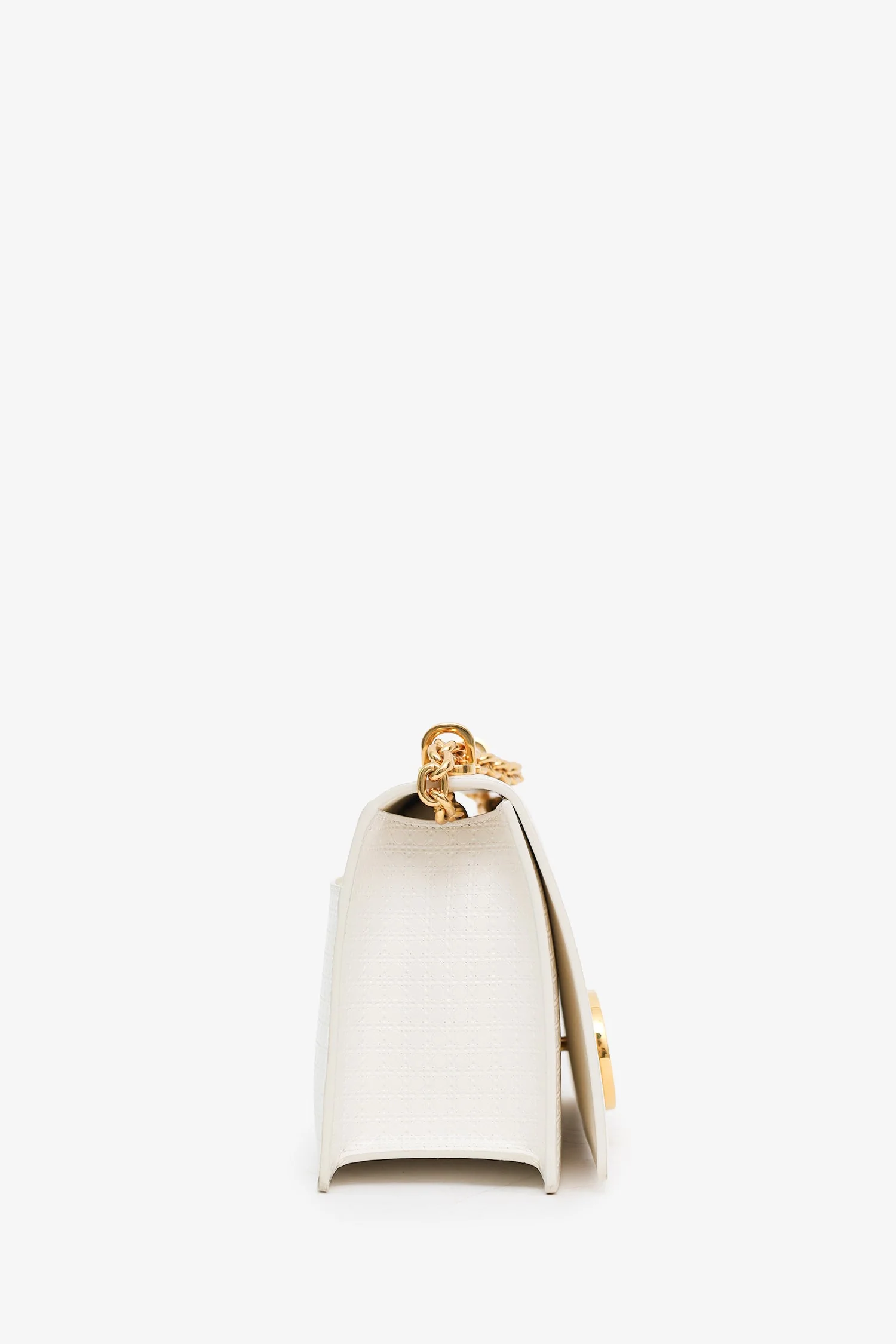 Christian Dior 2020 White Micro Cannage 30 Montaigne Chain Shoulder Bag - Image 4