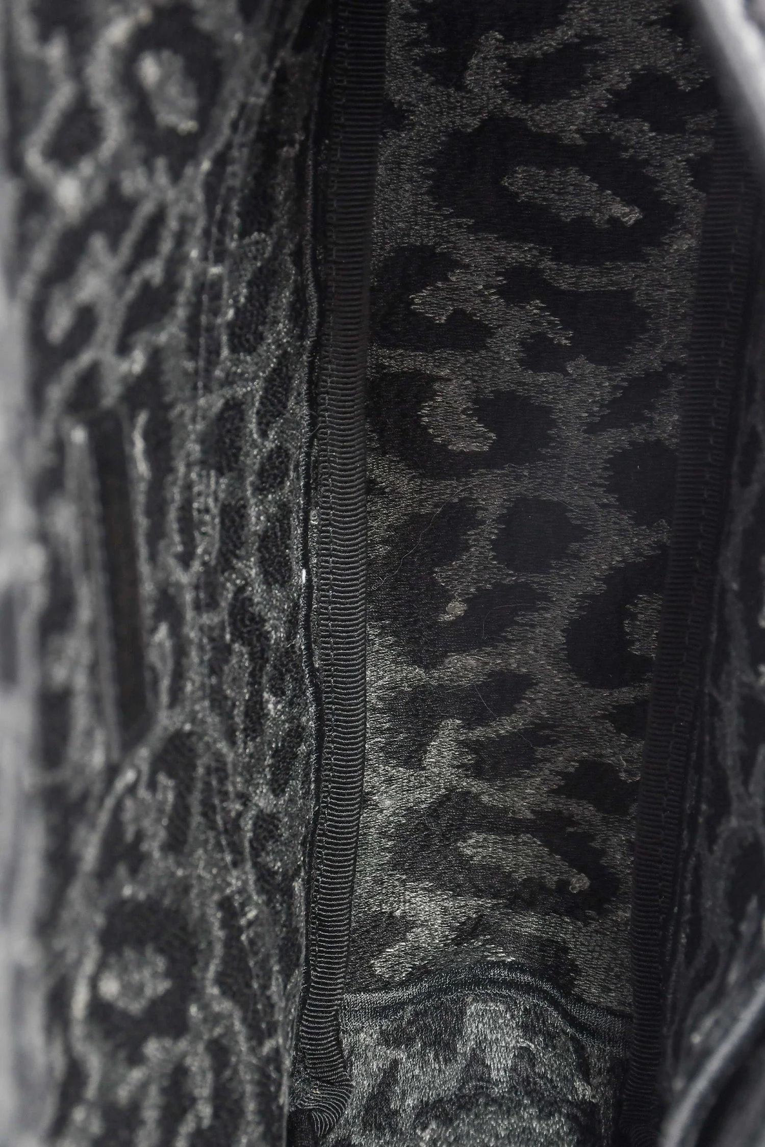 Christian Dior 2021 Black Grey Velvet Leopard Print Medium Caro Bag - Image 7