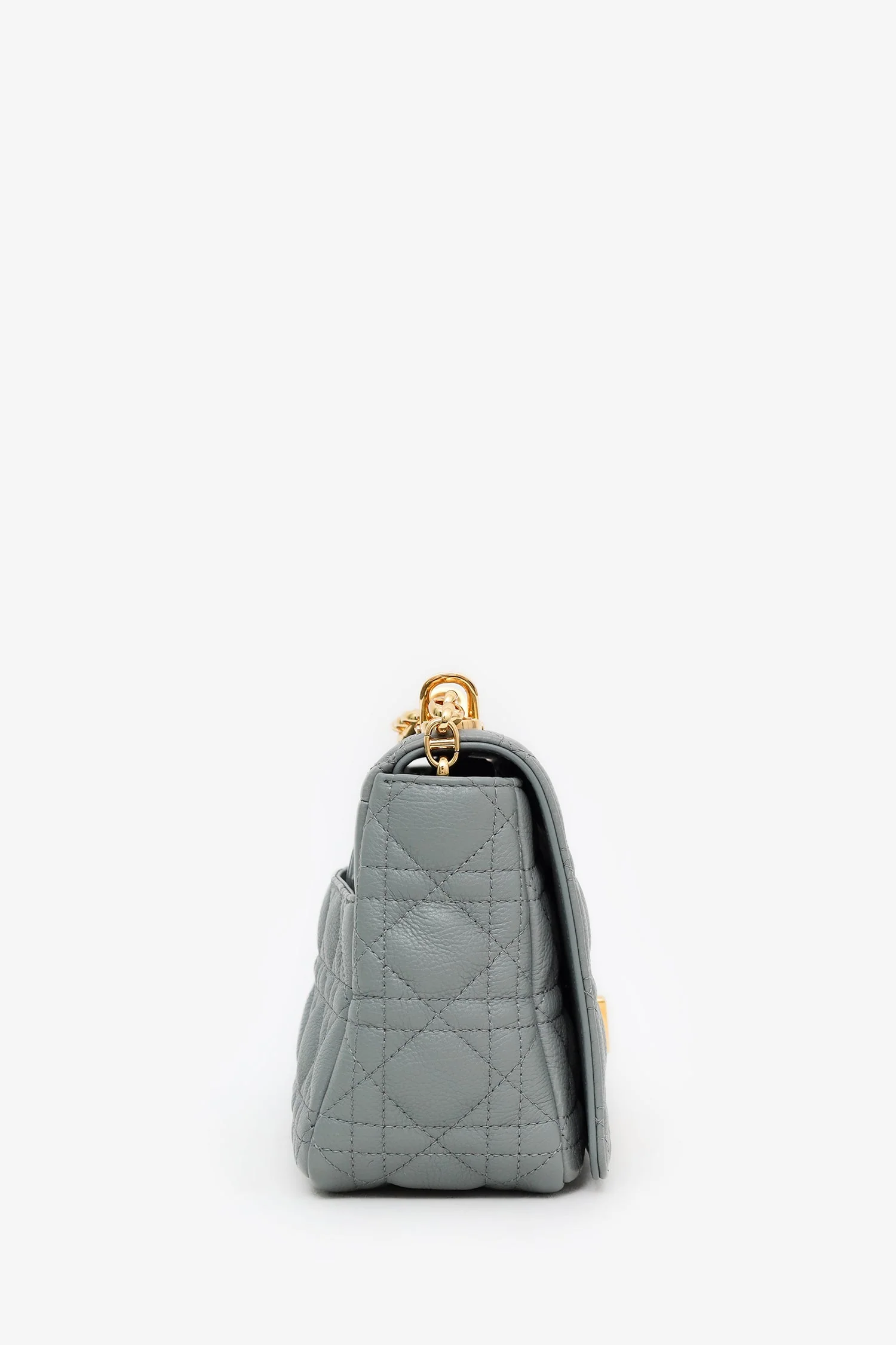 Christian Dior 2021 Blue Cannage Leather Medium Caro Shoulder Bag - Image 3