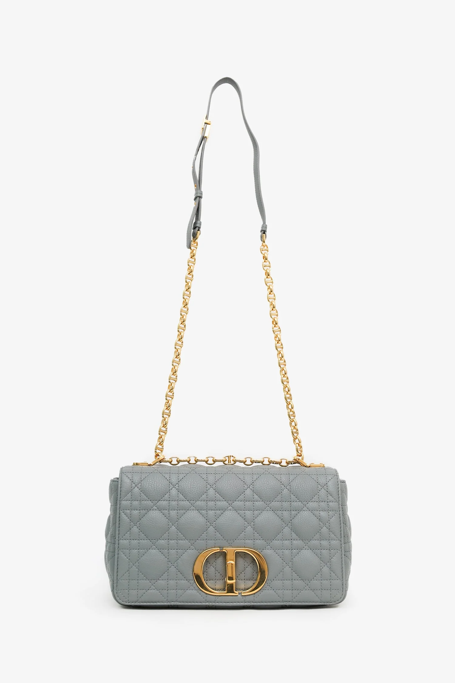Christian Dior 2021 Blue Cannage Leather Medium Caro Shoulder Bag - Image 7