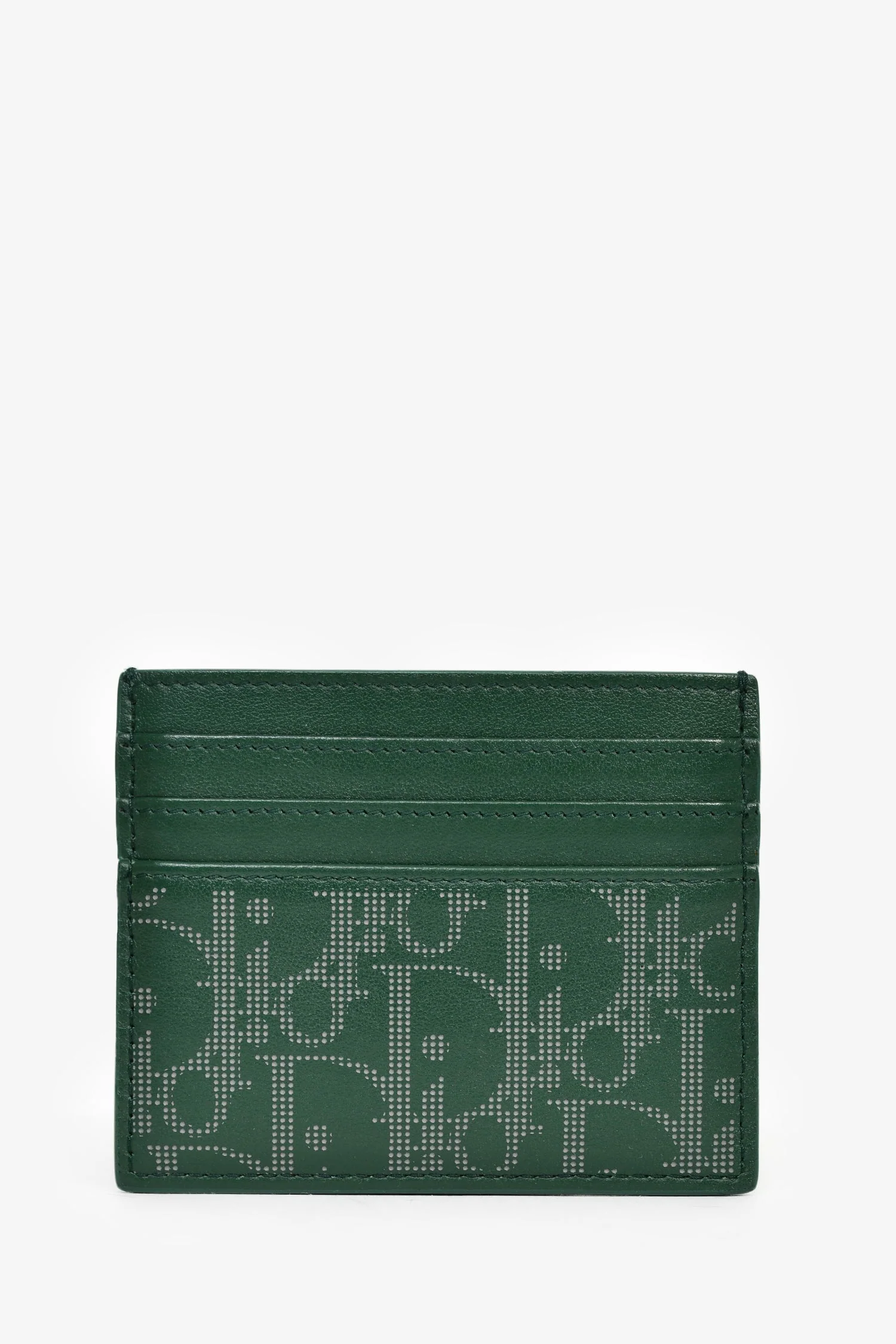 Christian Dior 2021 Green Oblique Leather Card Holder - Image 2