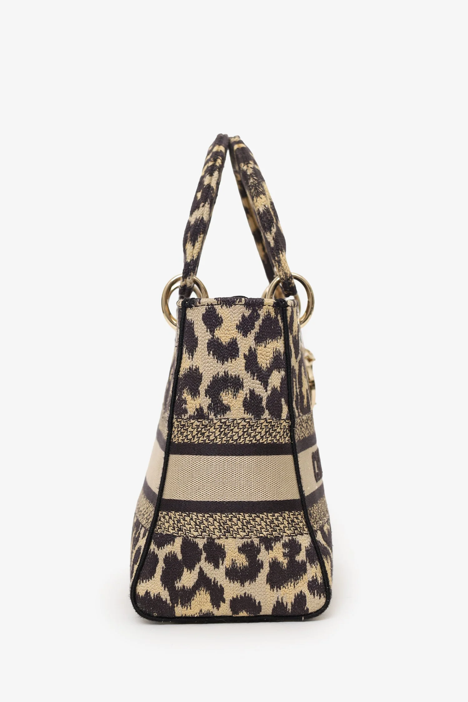 Christian Dior 2021 Leopard Print Canvas Medium Lady Dior Bag with Strap - Image 2