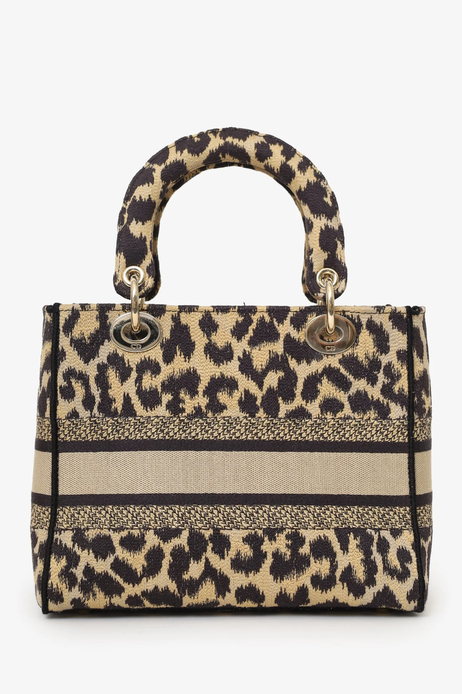 Christian Dior 2021 Leopard Print Canvas Medium Lady Dior Bag with Strap - Image 3