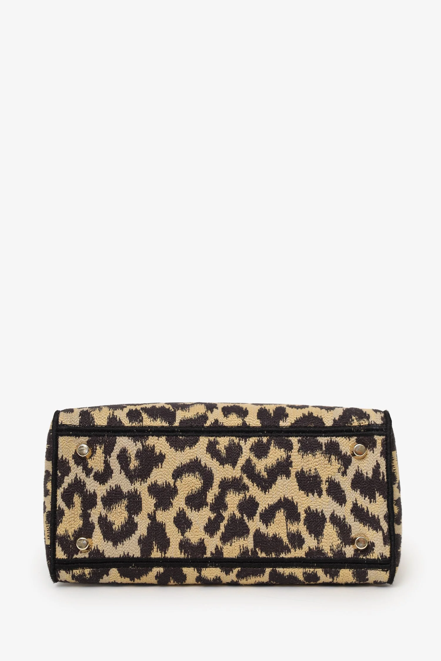Christian Dior 2021 Leopard Print Canvas Medium Lady Dior Bag with Strap - Image 5