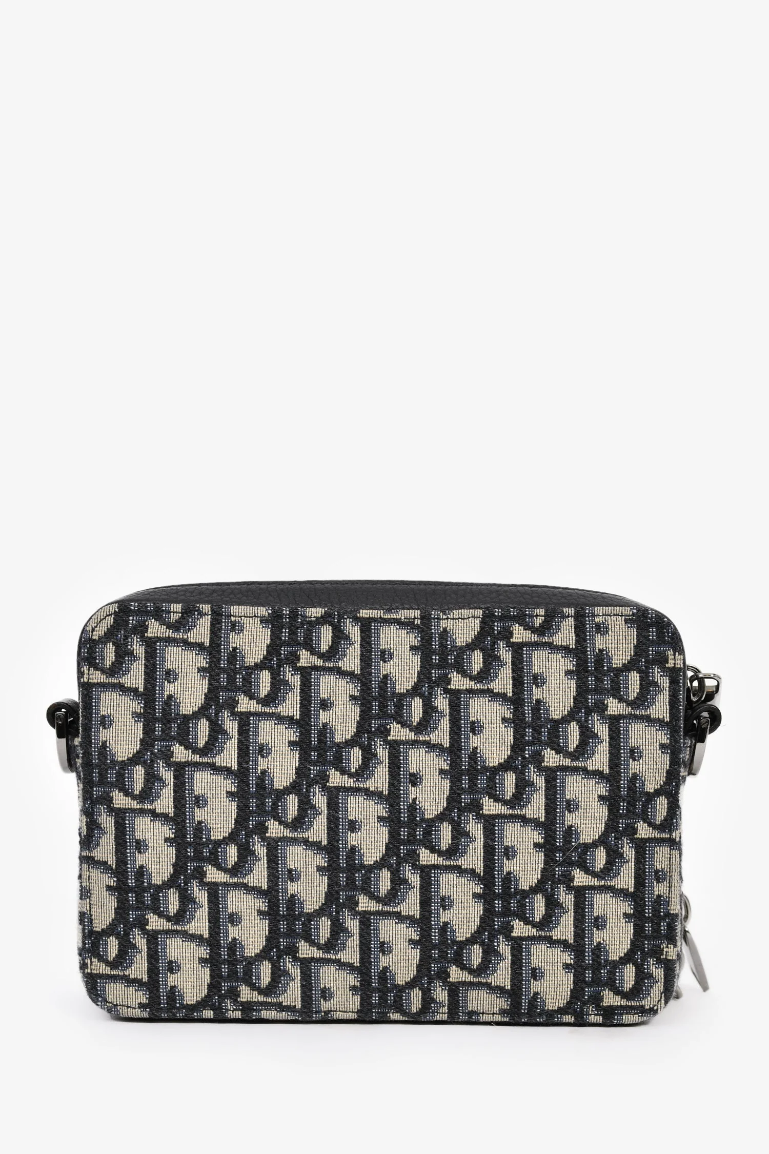 Christian Dior 2021 Navy Oblique Jacquard Wallet On Strap - Image 2
