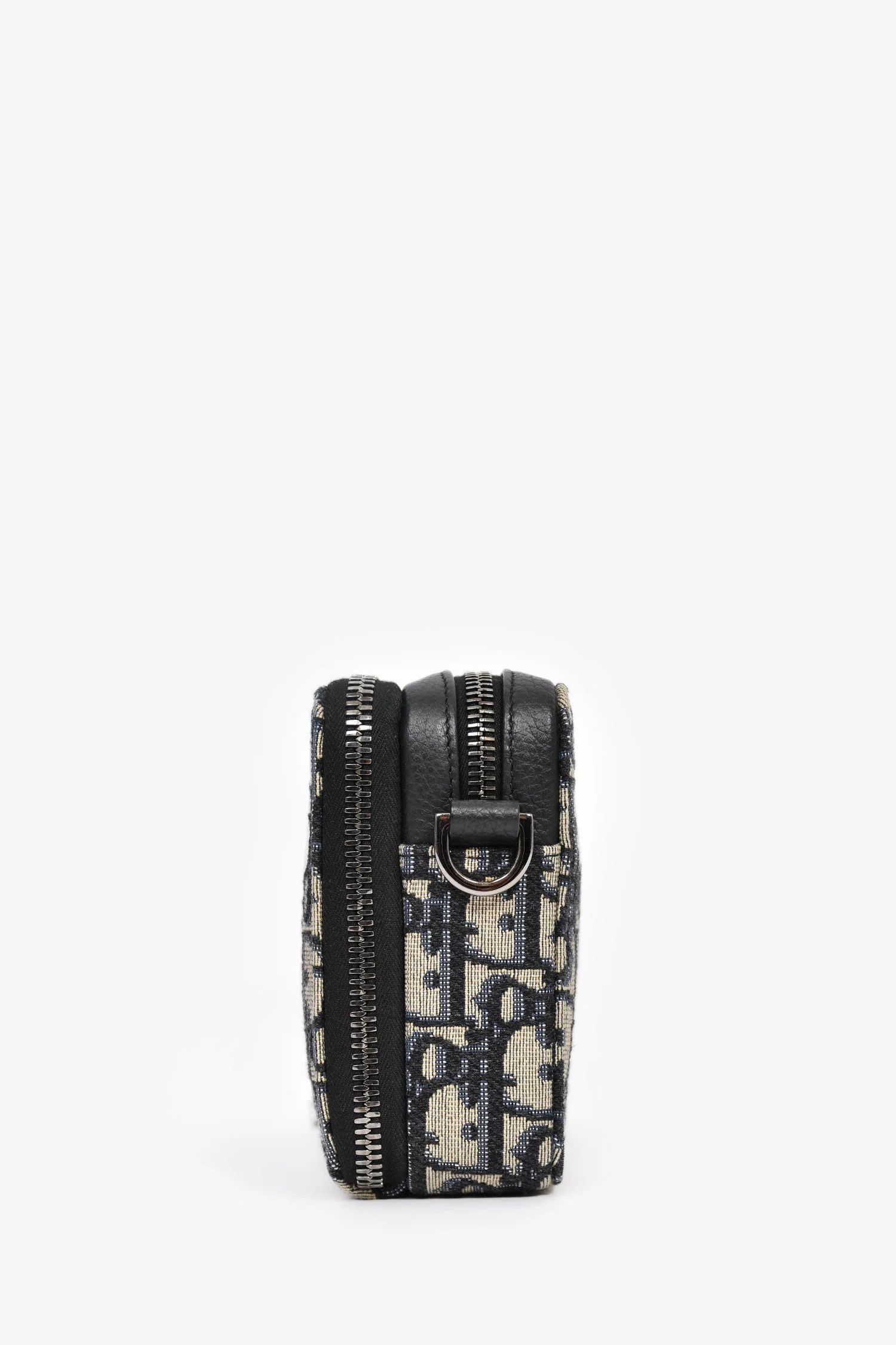 Christian Dior 2021 Navy Oblique Jacquard Wallet On Strap - Image 3