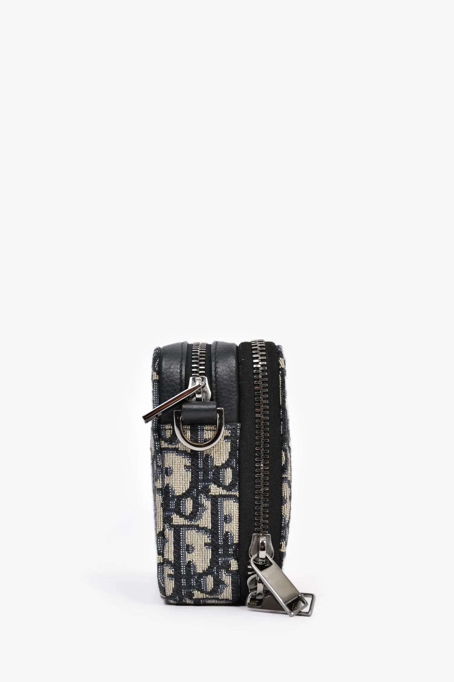 Christian Dior 2021 Navy Oblique Jacquard Wallet On Strap - Image 4