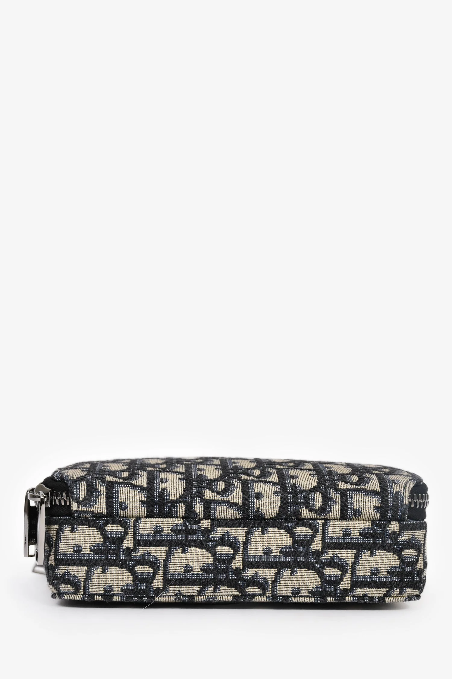 Christian Dior 2021 Navy Oblique Jacquard Wallet On Strap - Image 5