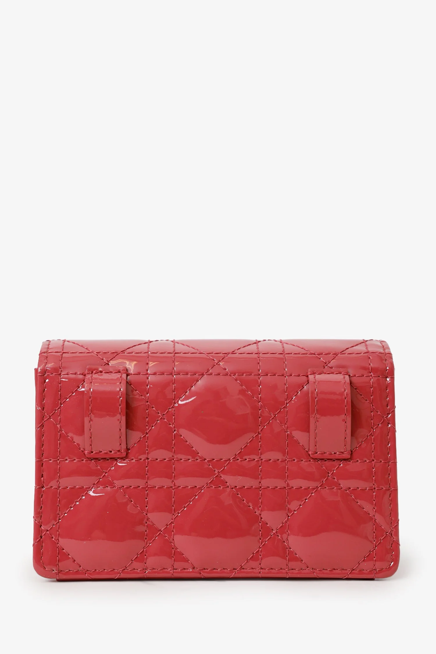 Christian Dior 2021 Pink Patent Leather Nano Lady Dior Chain Pouch - Image 3