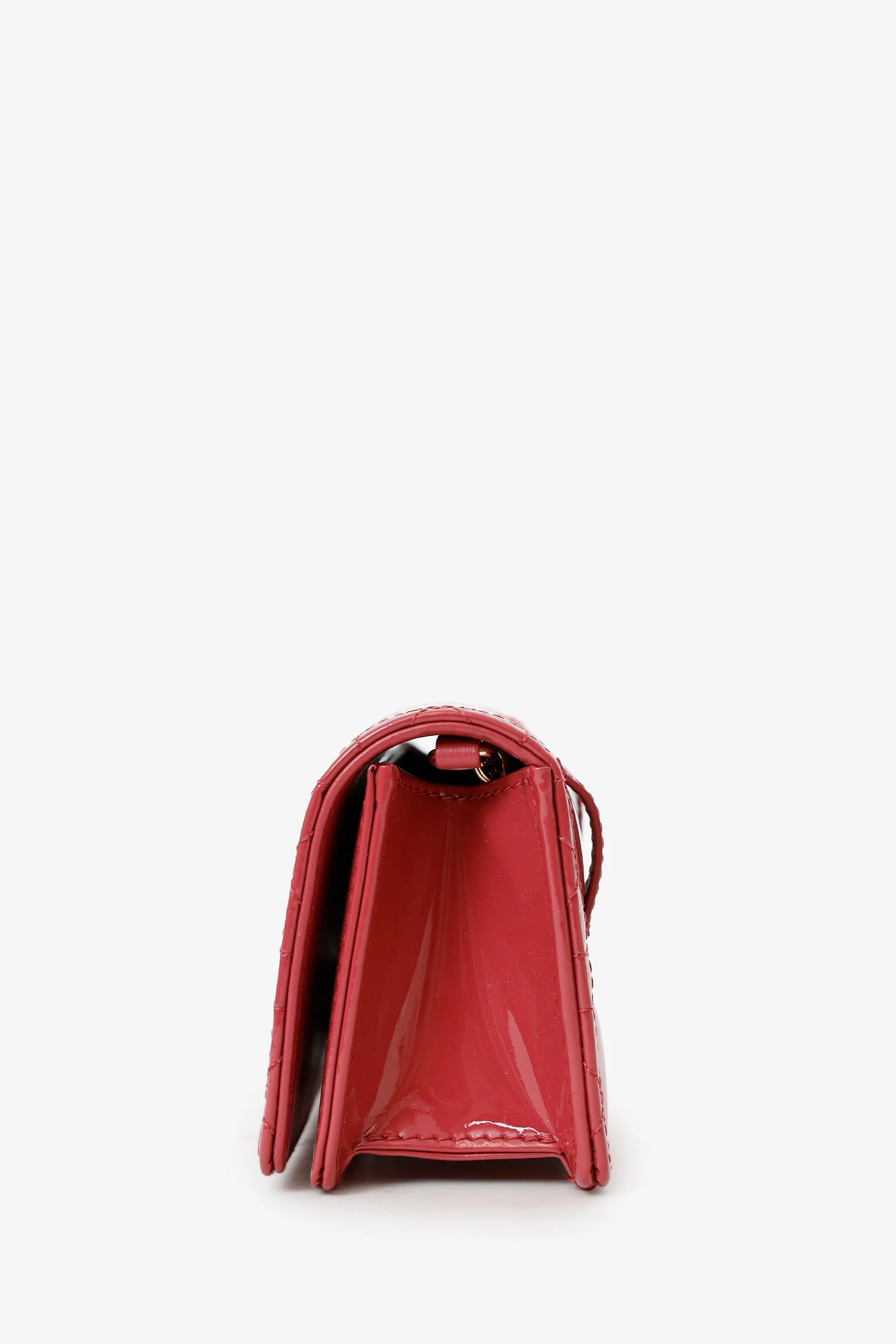 Christian Dior 2021 Pink Patent Leather Nano Lady Dior Chain Pouch - Image 4