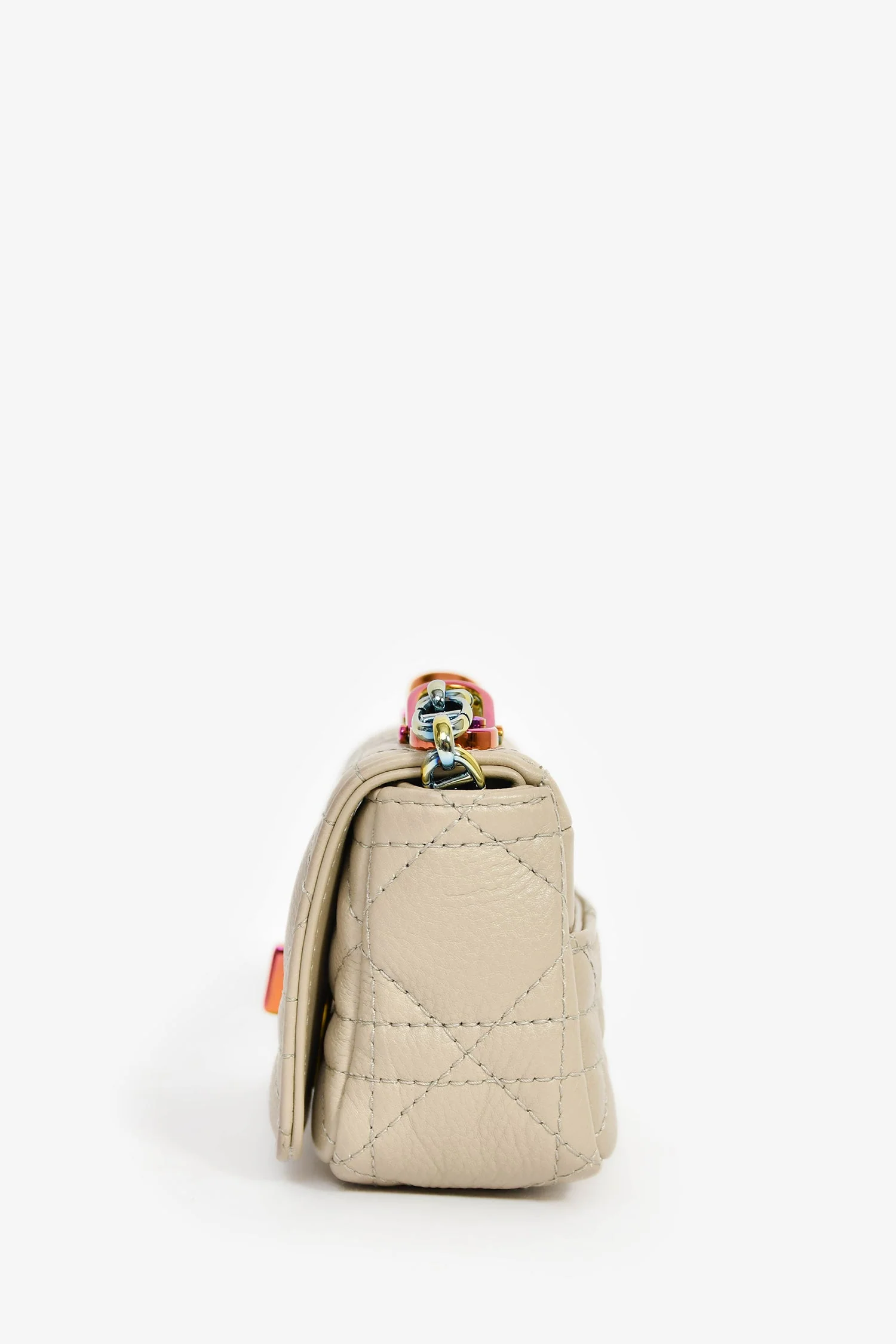 Christian Dior 2022 Grey Cannage Micro Caro Bag - Image 4