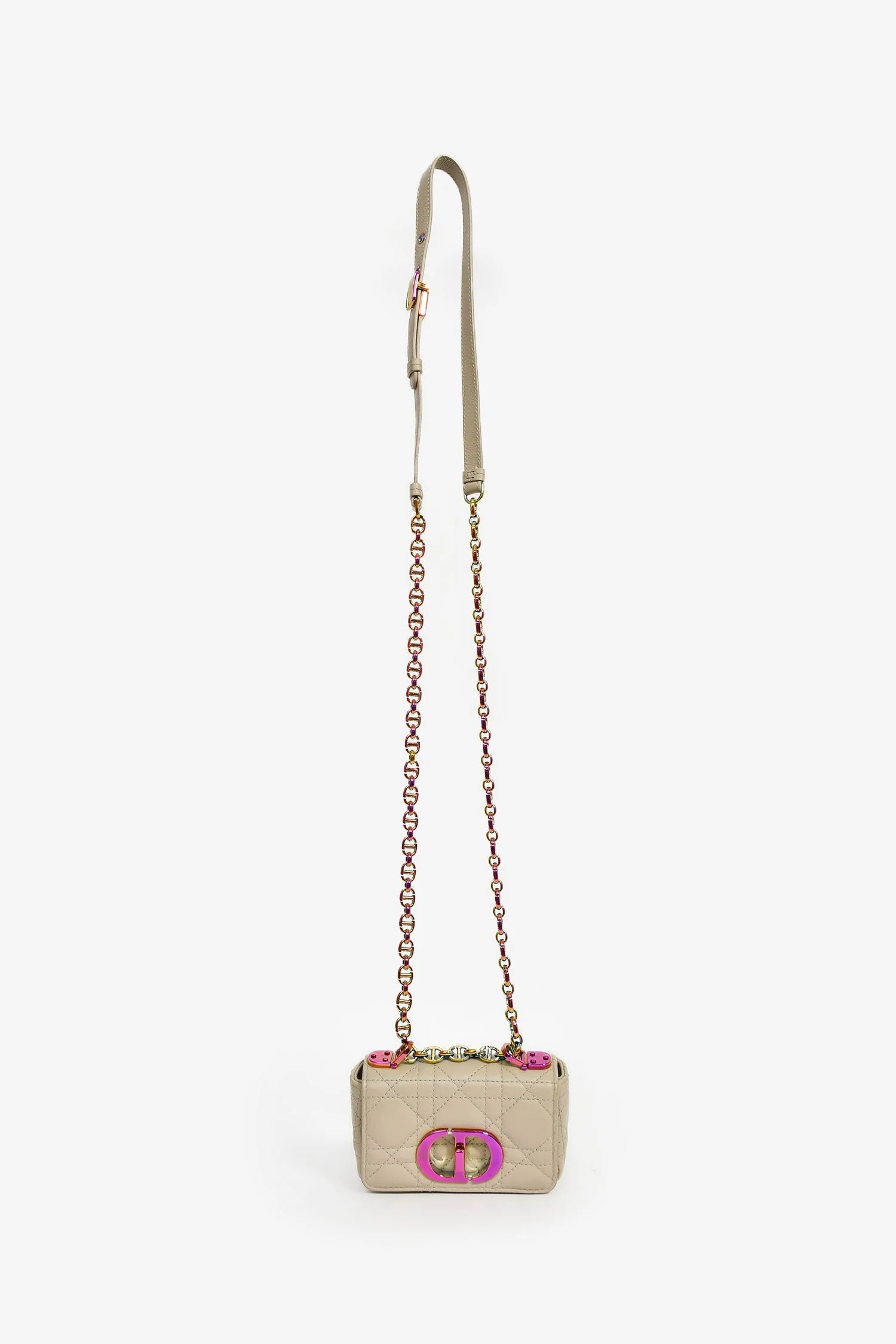 Christian Dior 2022 Grey Cannage Micro Caro Bag - Image 7