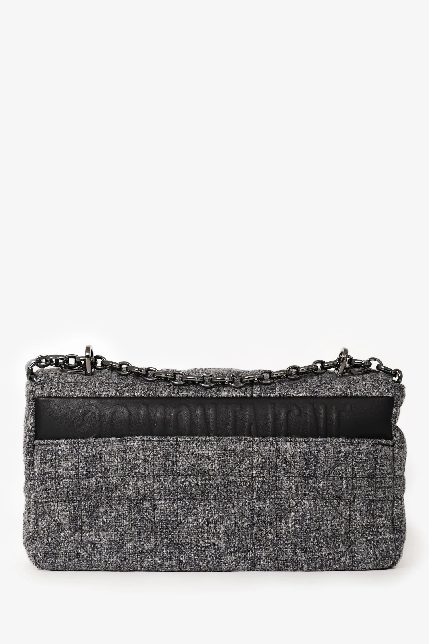 Christian Dior 2022 Grey Tweed Medium Caro Bag - Image 2