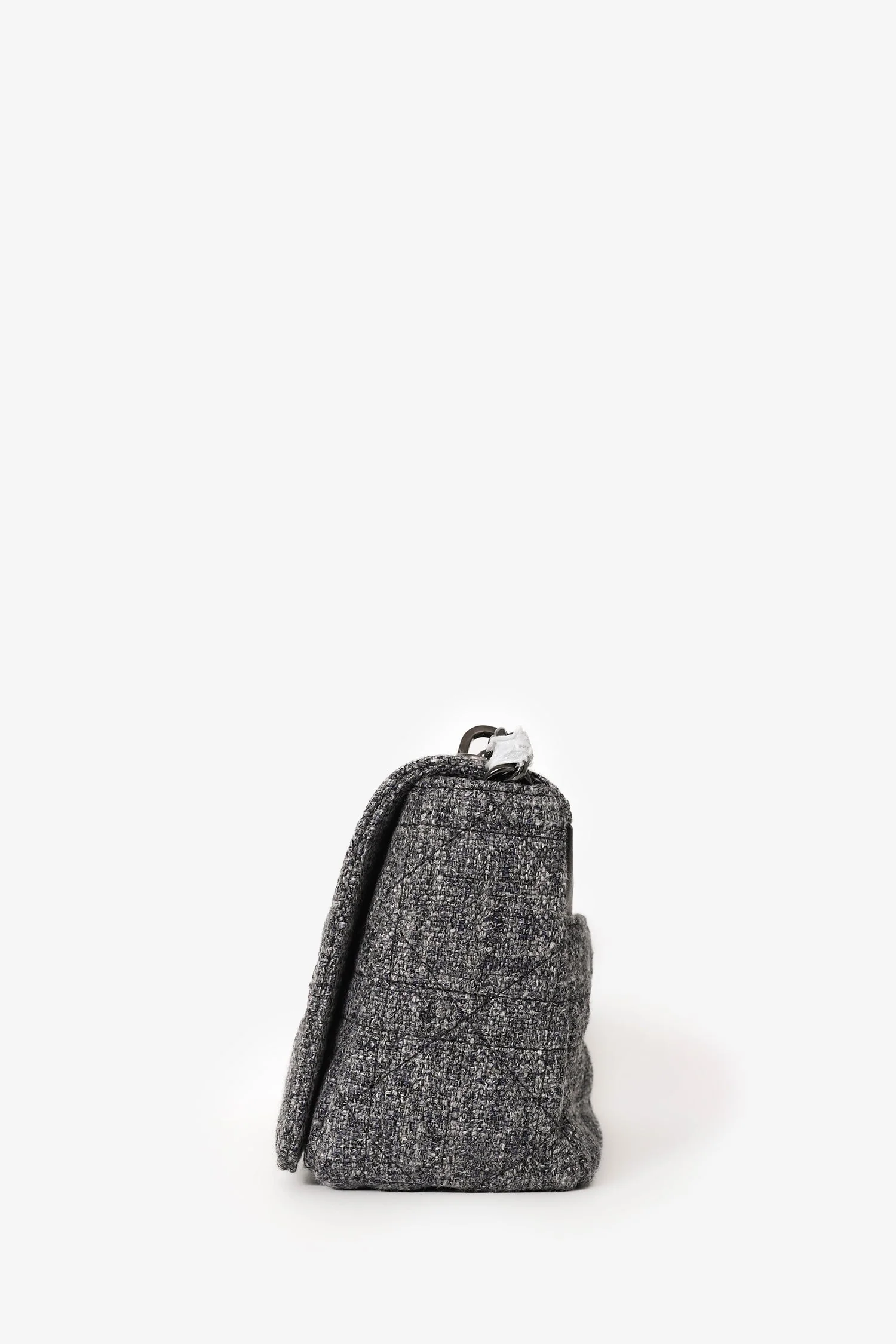 Christian Dior 2022 Grey Tweed Medium Caro Bag - Image 4