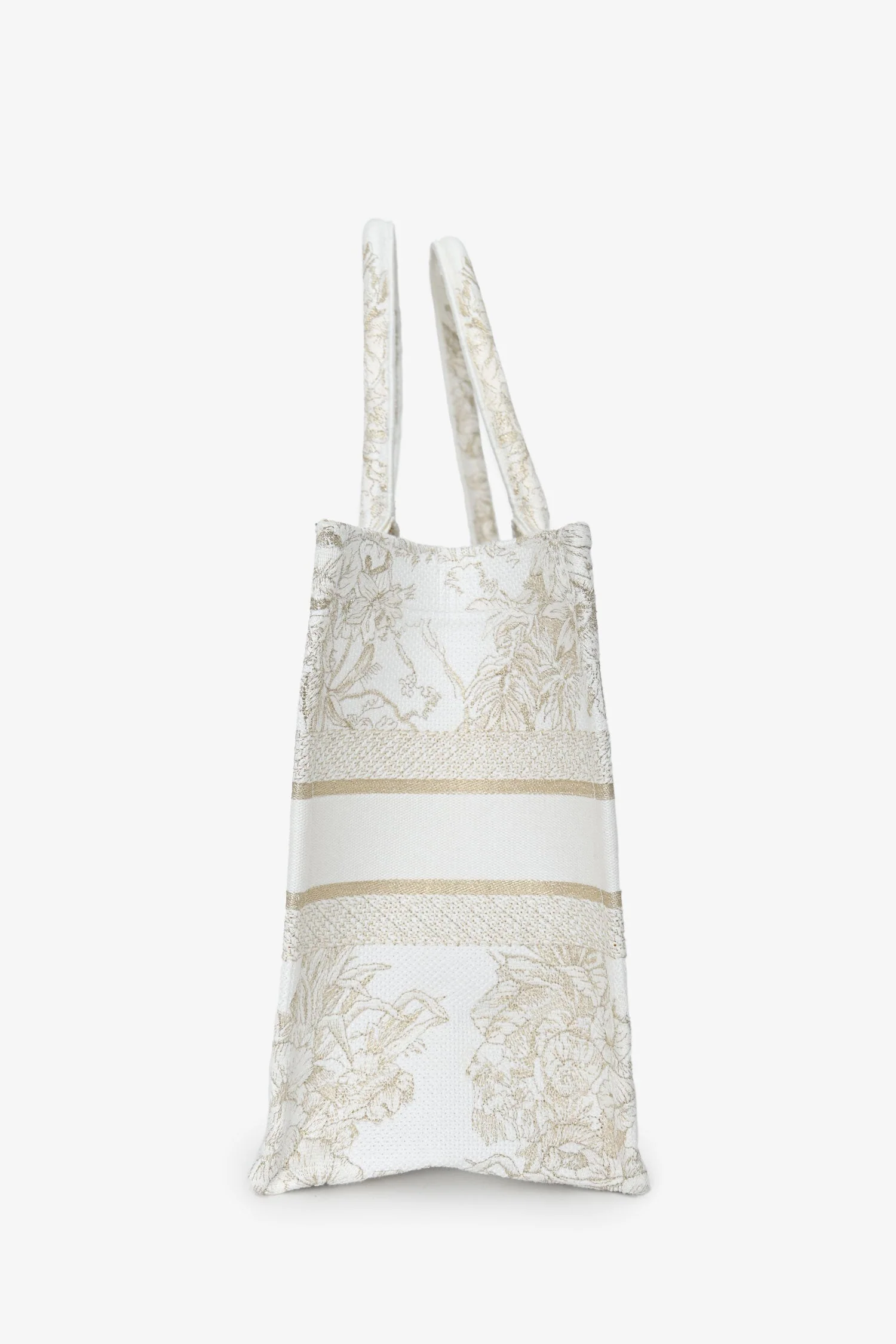 Christian Dior 2022 Metallic & White Canvas Medium Book Tote - Image 3