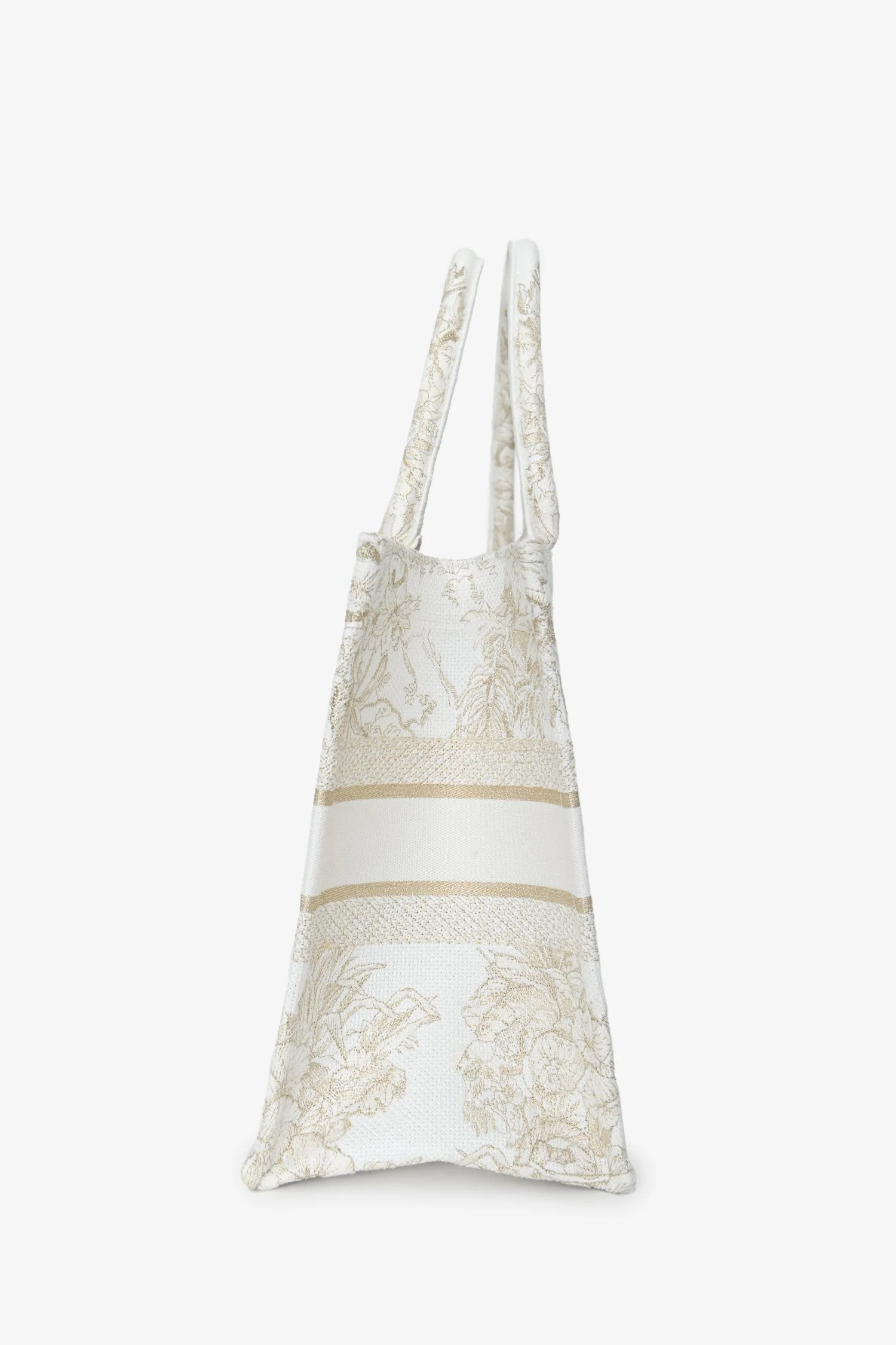 Christian Dior 2022 Metallic & White Canvas Medium Book Tote - Image 4