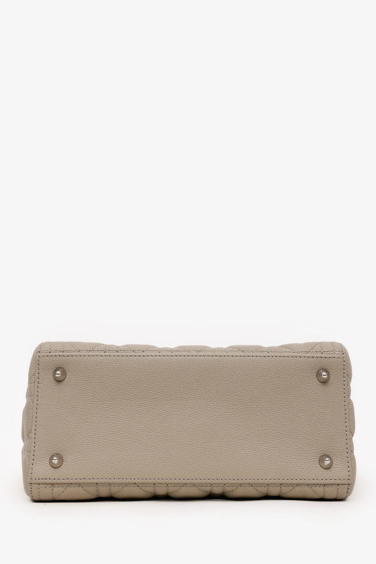 Christian Dior 2022 Taupe Grained Cannage Calfskin Medium Lady Dior Bag With Strap - Image 5