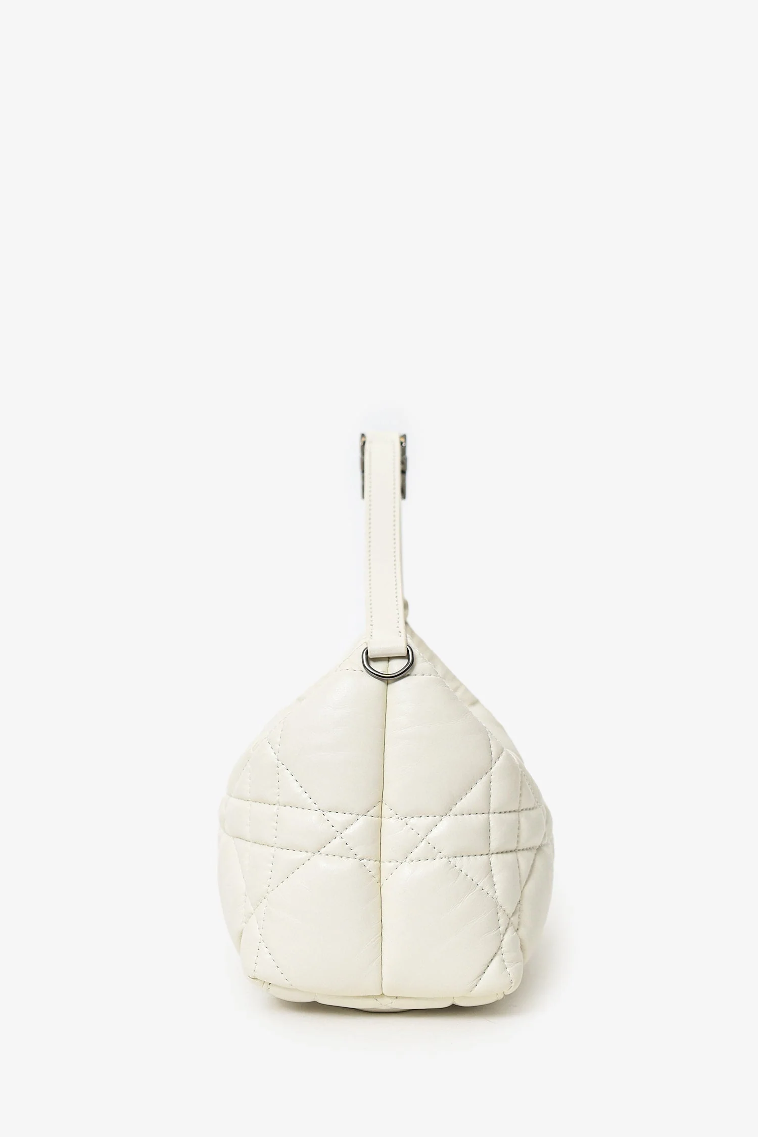 Christian Dior 2022 White Calfskin Macrocannage Medium Diortravel Nomad Pouch - Image 4