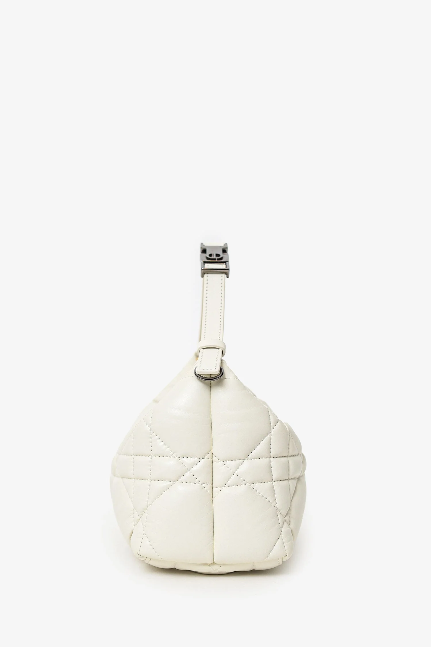 Christian Dior 2022 White Calfskin Macrocannage Medium Diortravel Nomad Pouch - Image 5