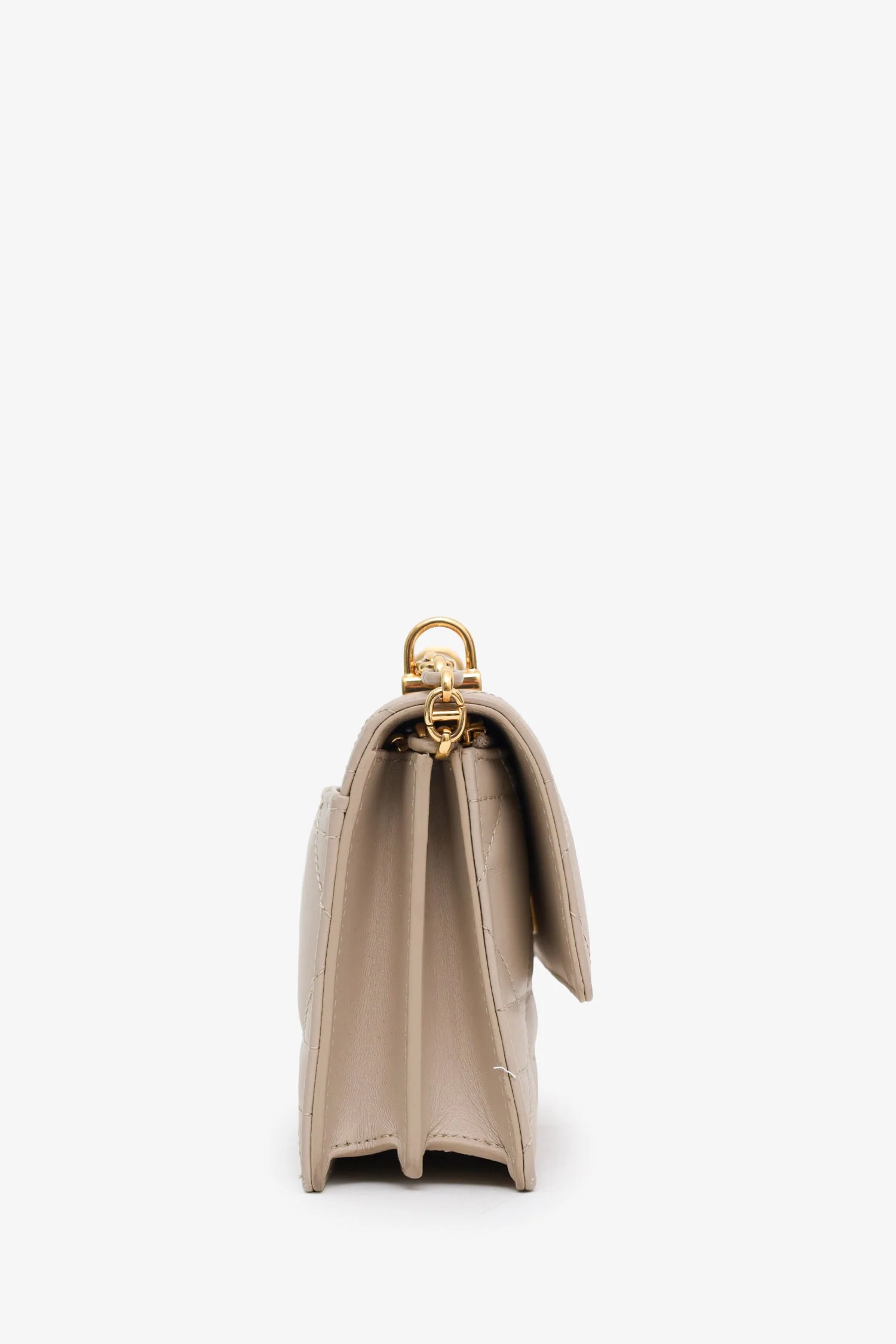 Christian Dior 2023 Beige Lambskin Macrocannage Mini Miss Caro Bag - Image 3