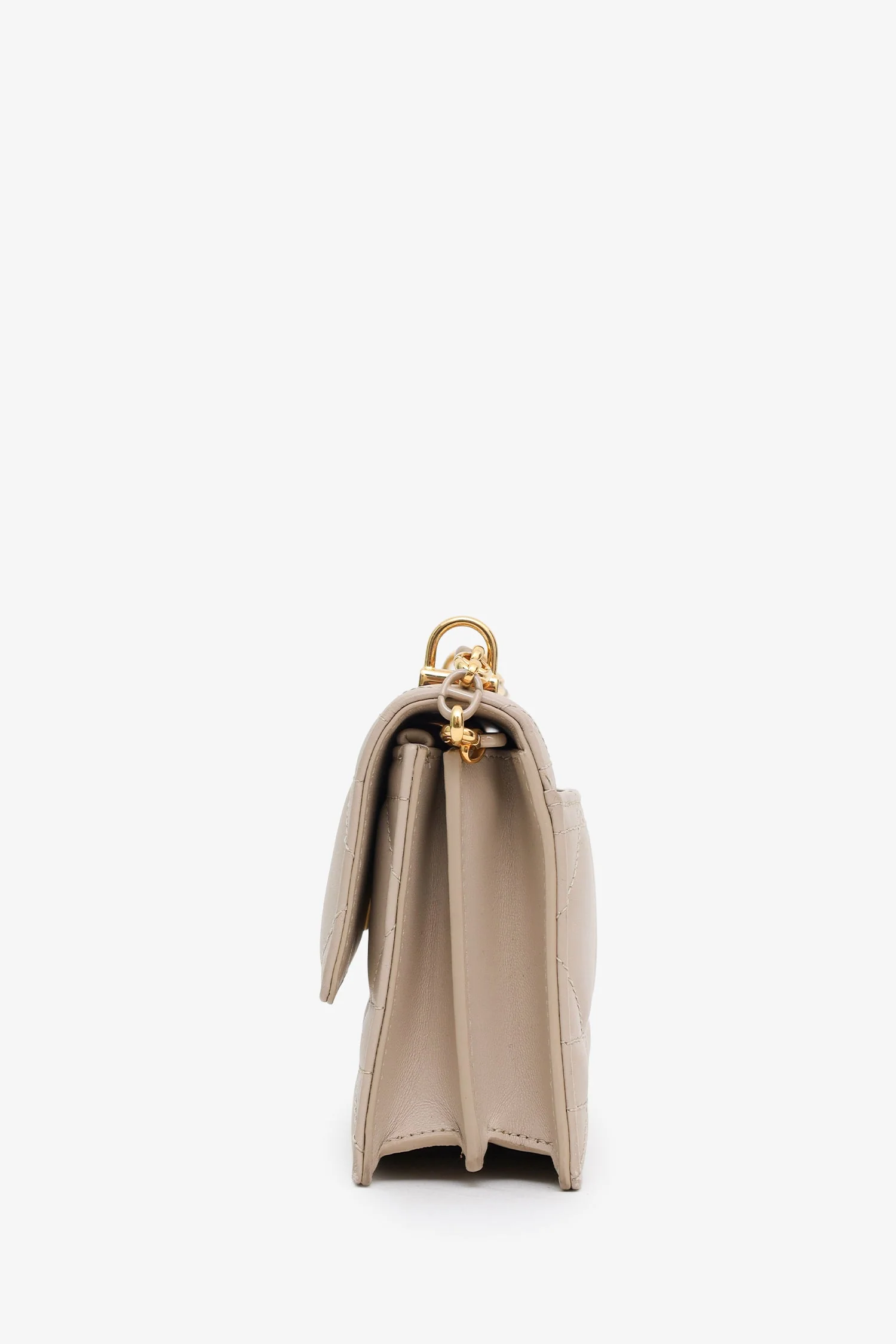Christian Dior 2023 Beige Lambskin Macrocannage Mini Miss Caro Bag - Image 4