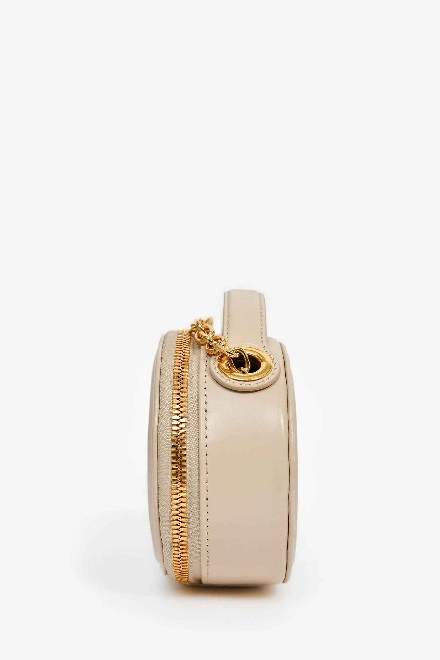 Christian Dior 2023 Beige Leather Oval Camera Crossbody Bag - Image 4