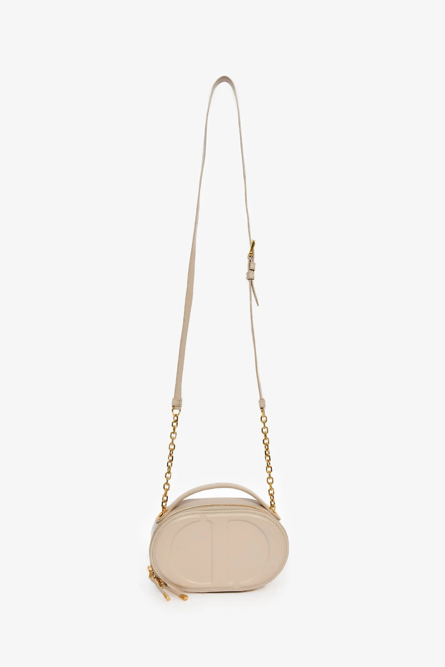 Christian Dior 2023 Beige Leather Oval Camera Crossbody Bag - Image 7