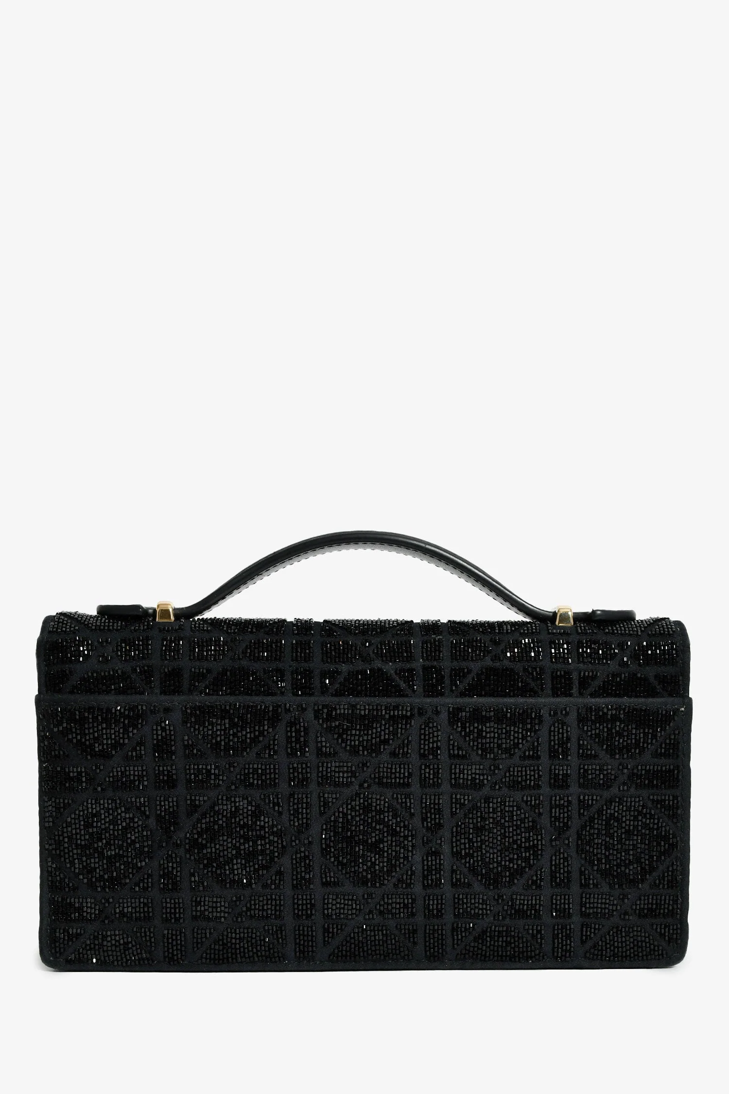Christian Dior 2023 Black Bead Embellished My Dior Mini Bag with Chain - Image 2