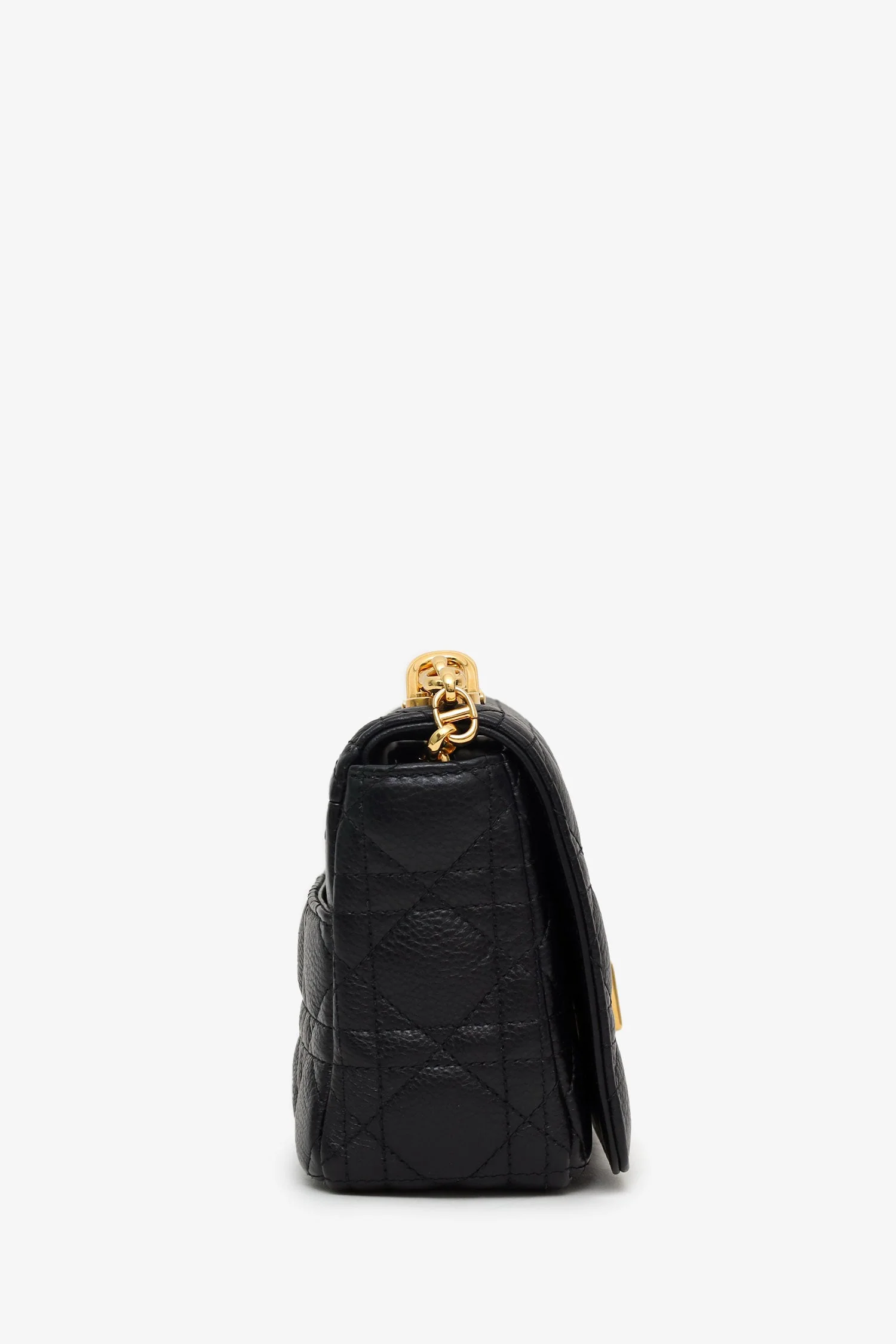 Christian Dior 2023 Black Supple Cannage Calfskin Leather Small Dior Caro Bag - Image 3