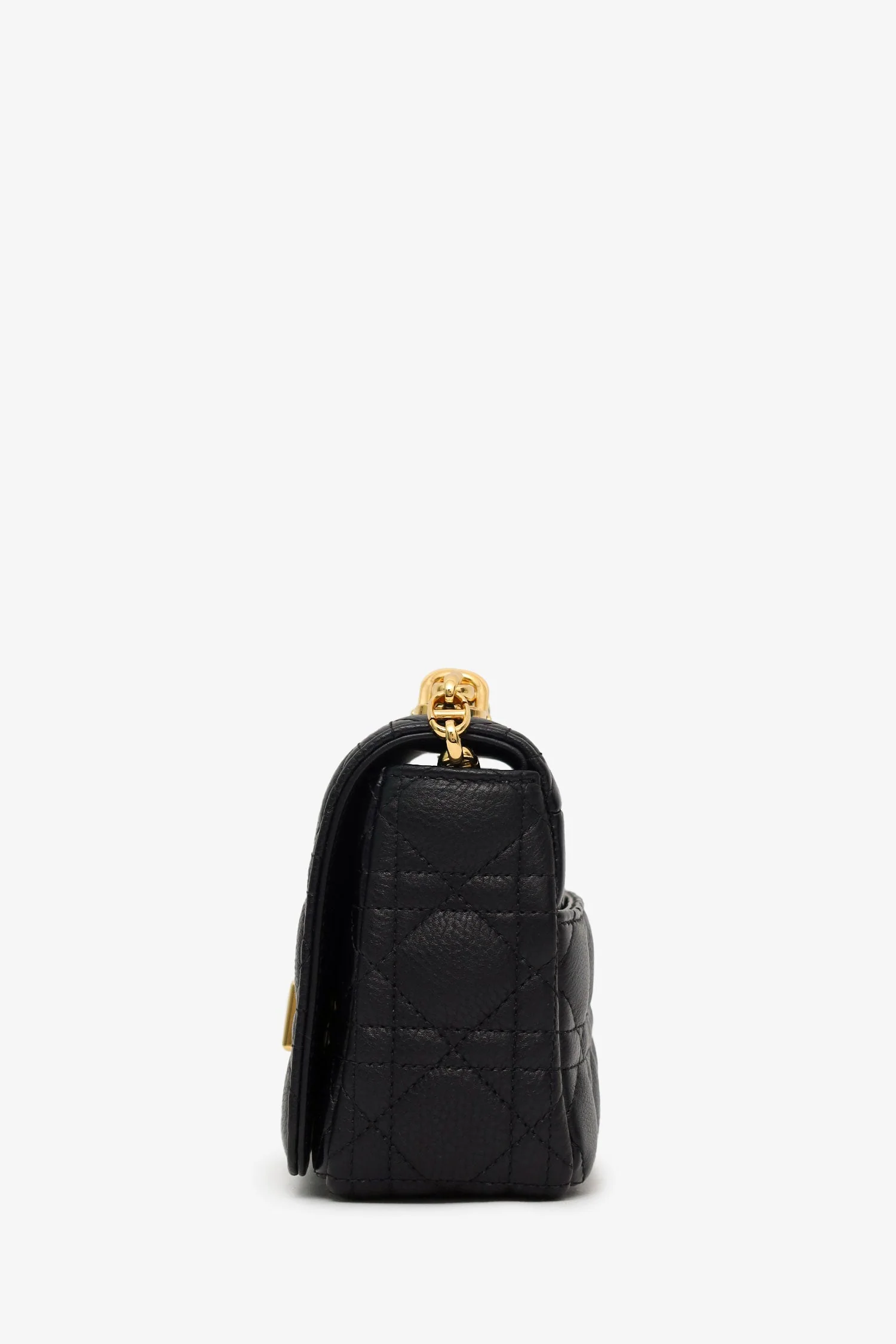 Christian Dior 2023 Black Supple Cannage Calfskin Leather Small Dior Caro Bag - Image 4