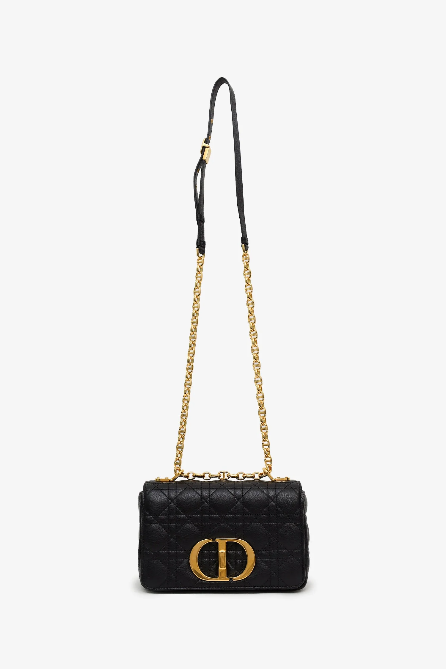 Christian Dior 2023 Black Supple Cannage Calfskin Leather Small Dior Caro Bag - Image 7