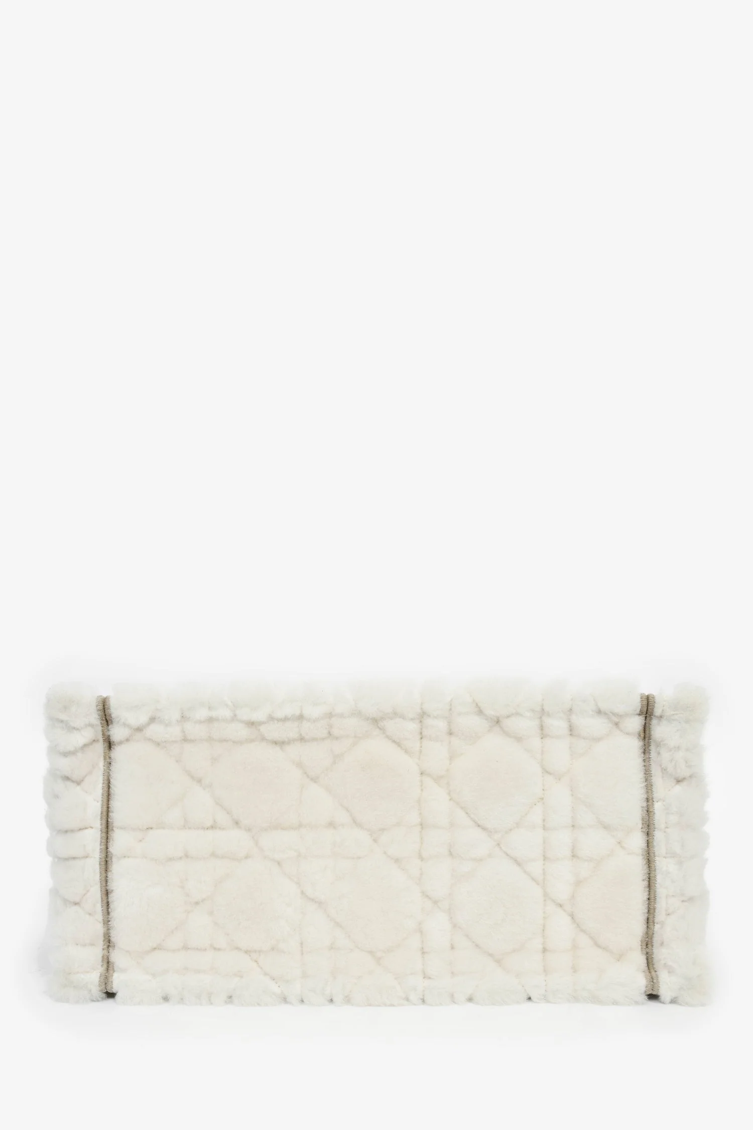 Christian Dior 2023 Ecru Cannage Shearling Taupe Canvas Medium Book Tote - Image 5