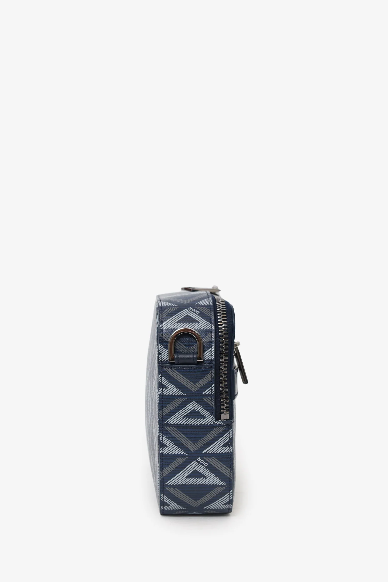 Christian Dior 2023 Navy Coated Canvas CD Diamond Safari Messenger - Image 3