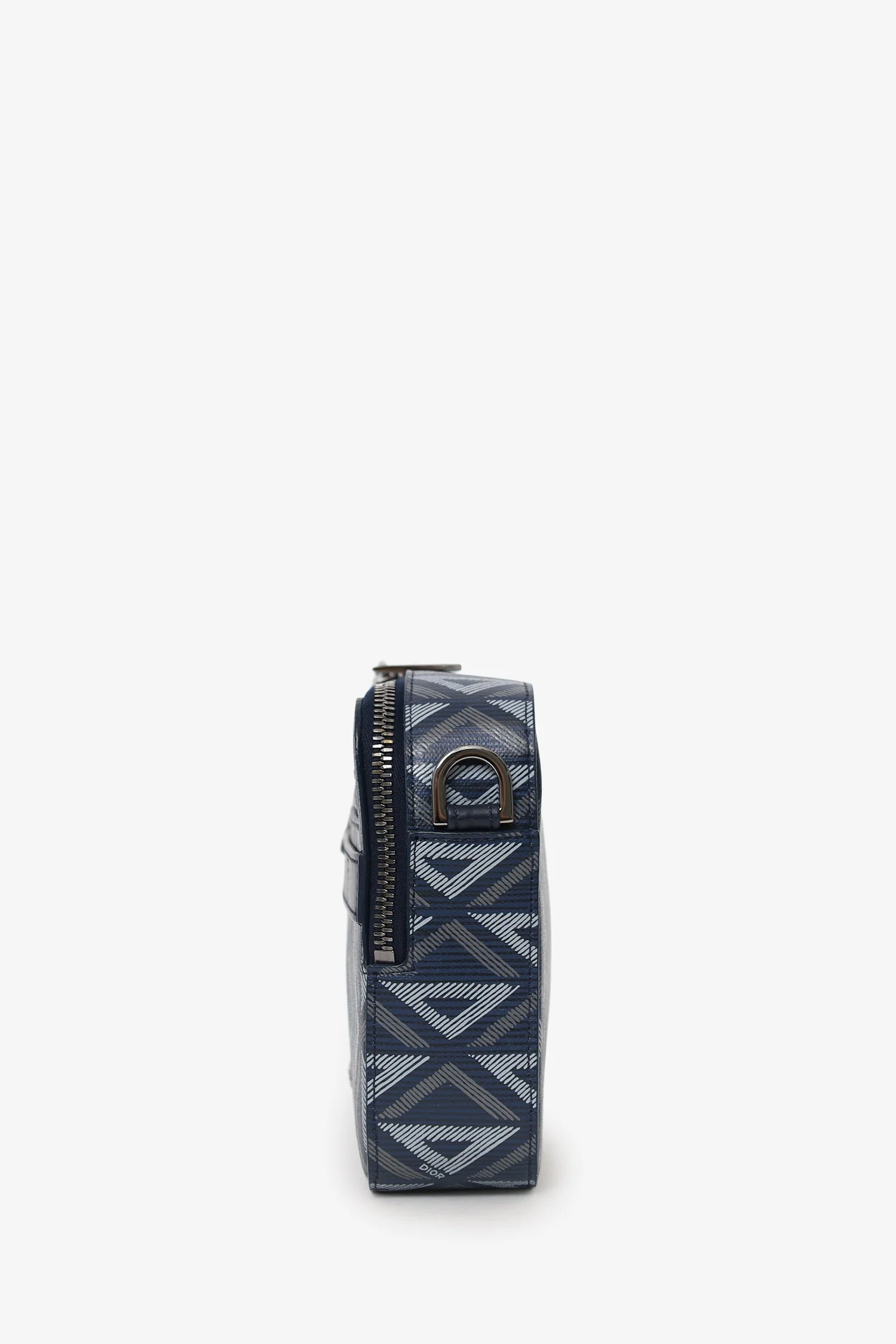 Christian Dior 2023 Navy Coated Canvas CD Diamond Safari Messenger - Image 4
